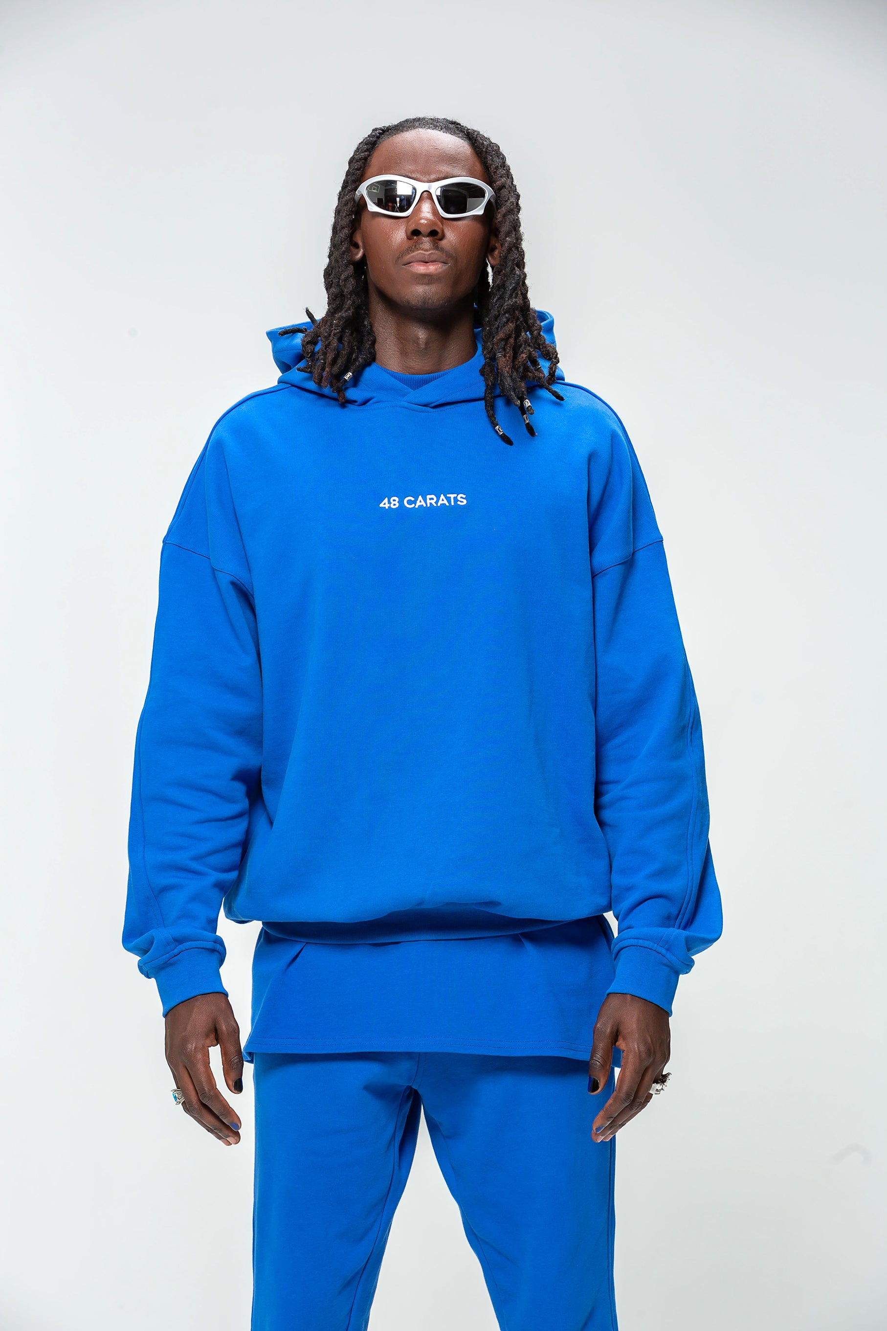 Sweat Capuche Bleu Roi Immortal Marble