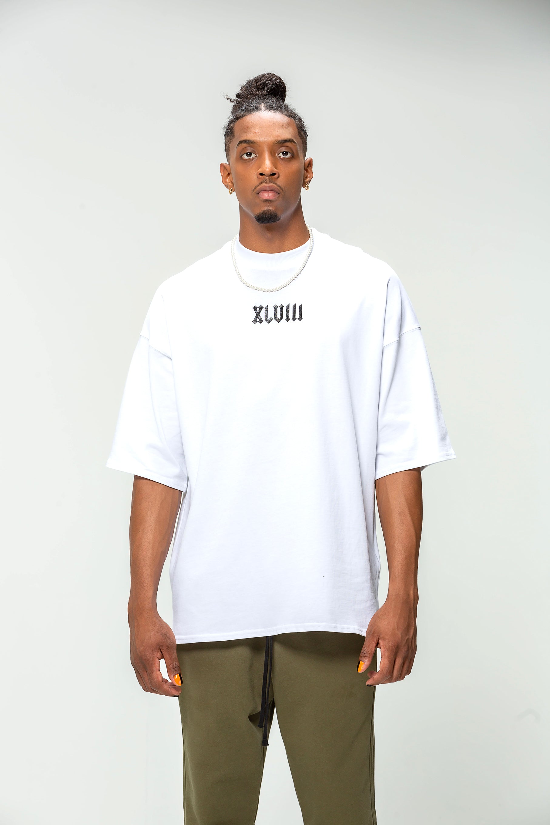 T-shirt Oversize Blanc 48 Carats Roman Script