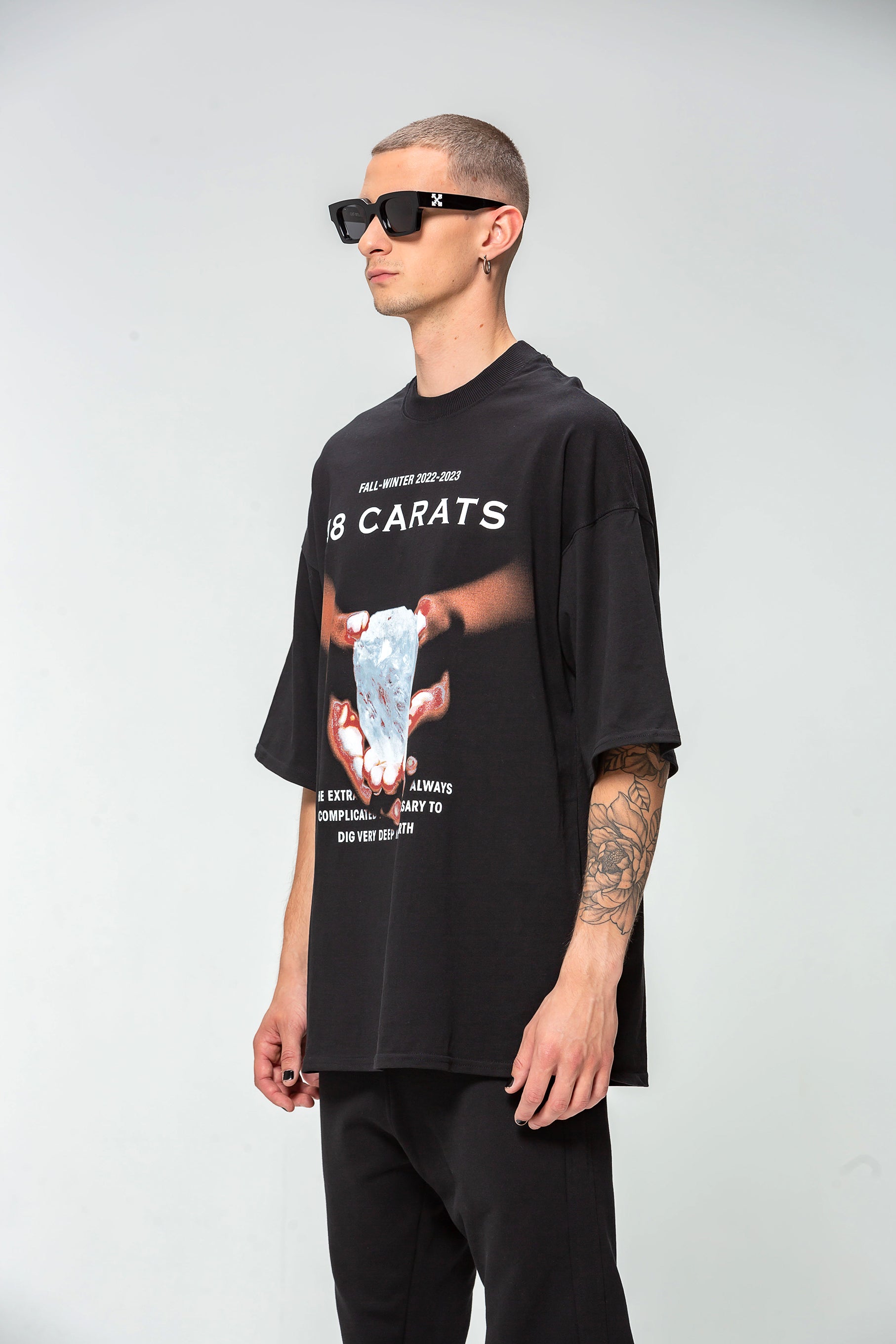 T-shirt Oversize noir Rough Diamond