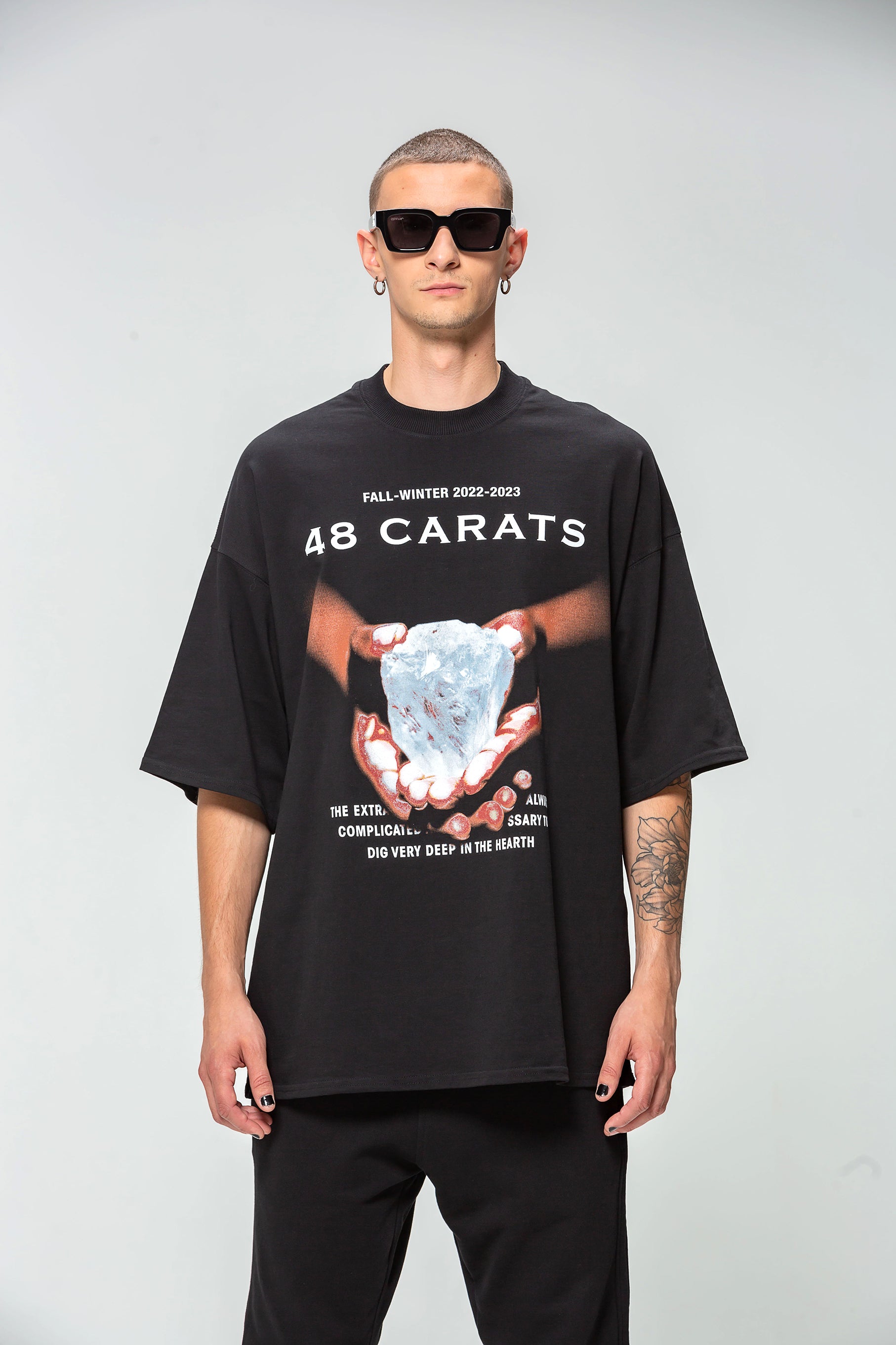 T-shirt Oversize noir Rough Diamond