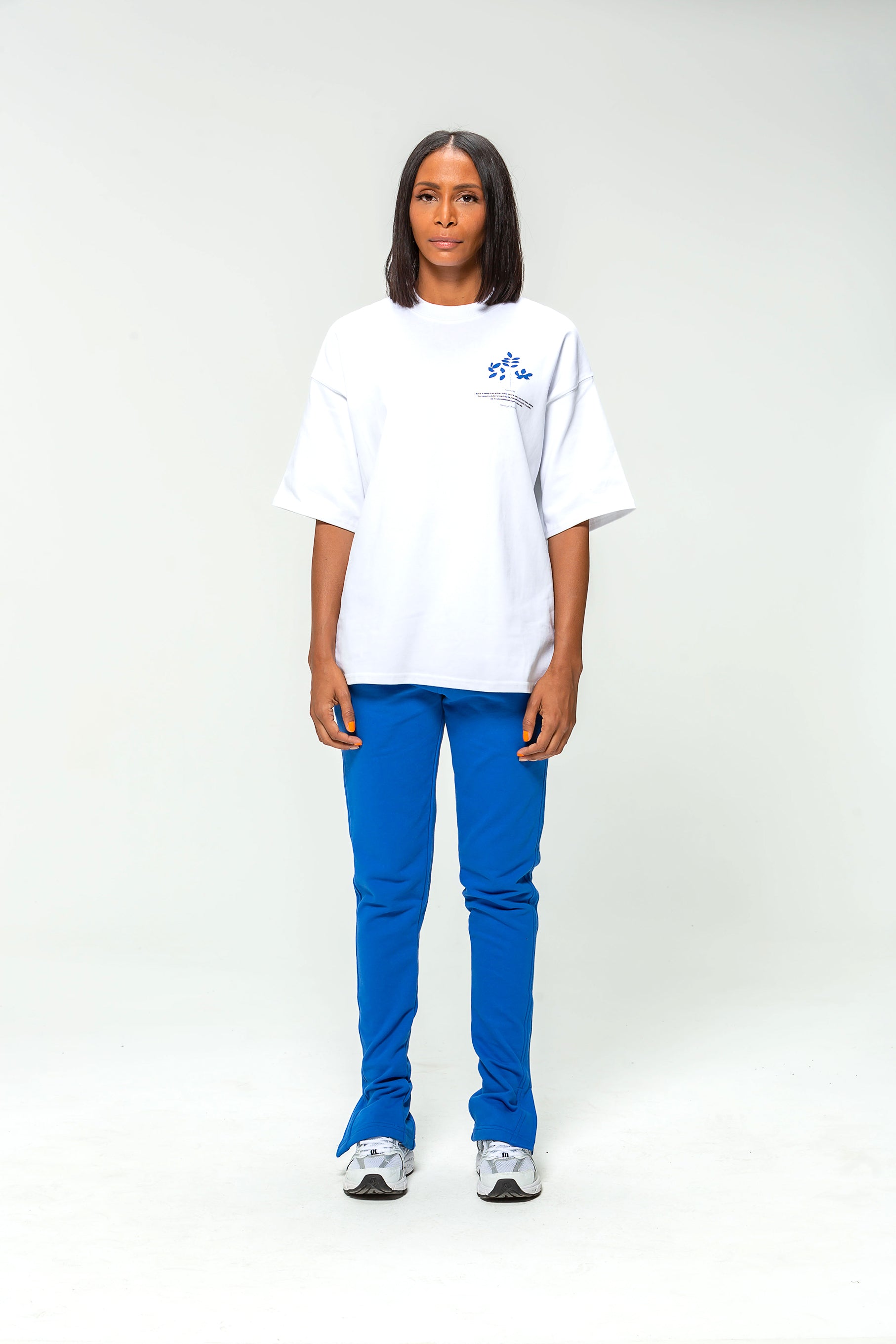 T-shirt blanc Blue Flower