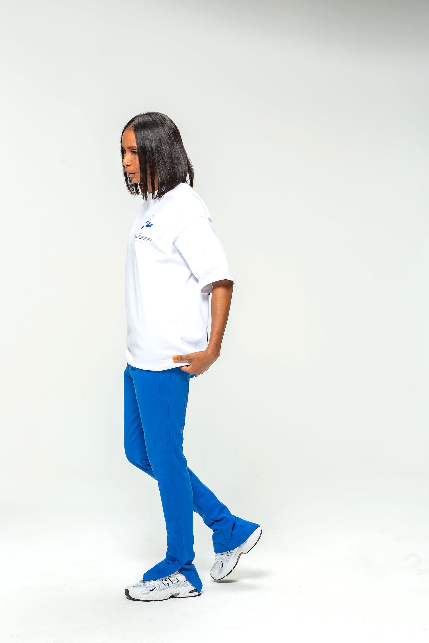 T-shirt blanc Blue Flower