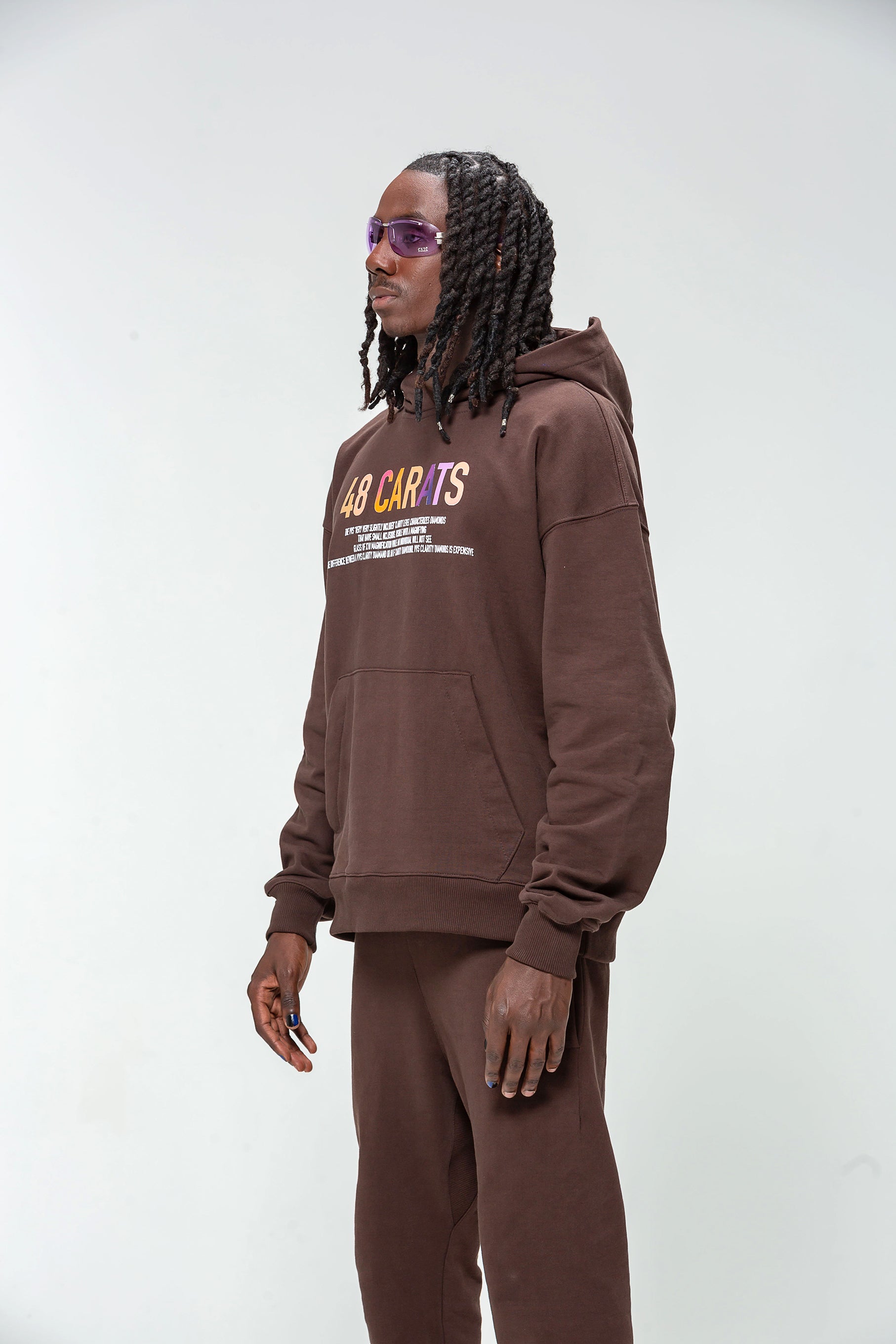 Sweat Capuche Marron VVS