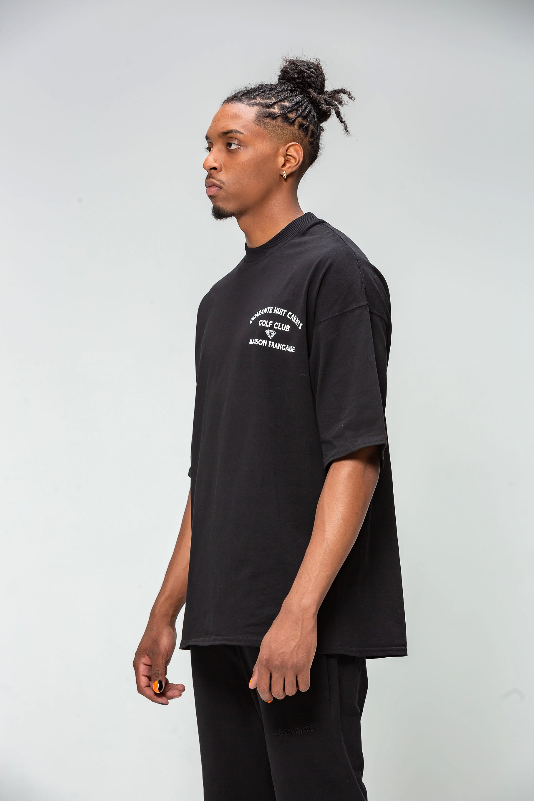 T-shirt Oversize Noir 48 Carats - Élégance Golf Club