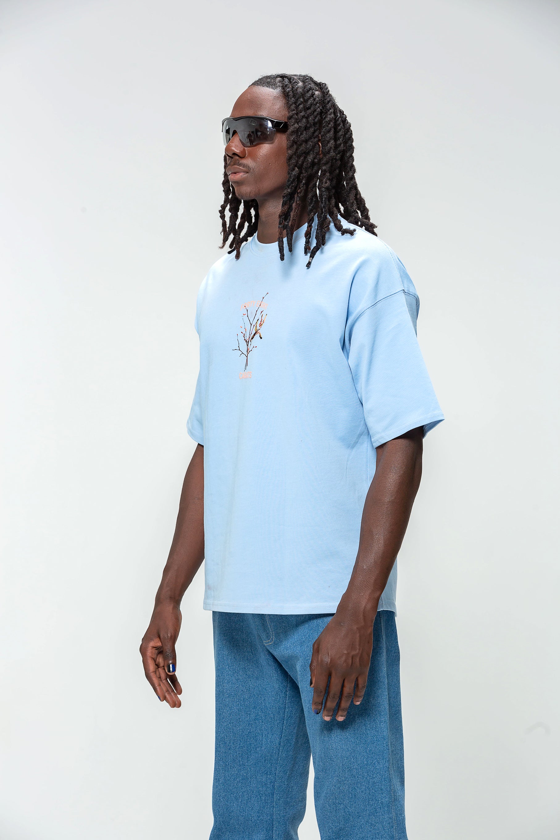 T-shirt bleu ciel a bird in the sky