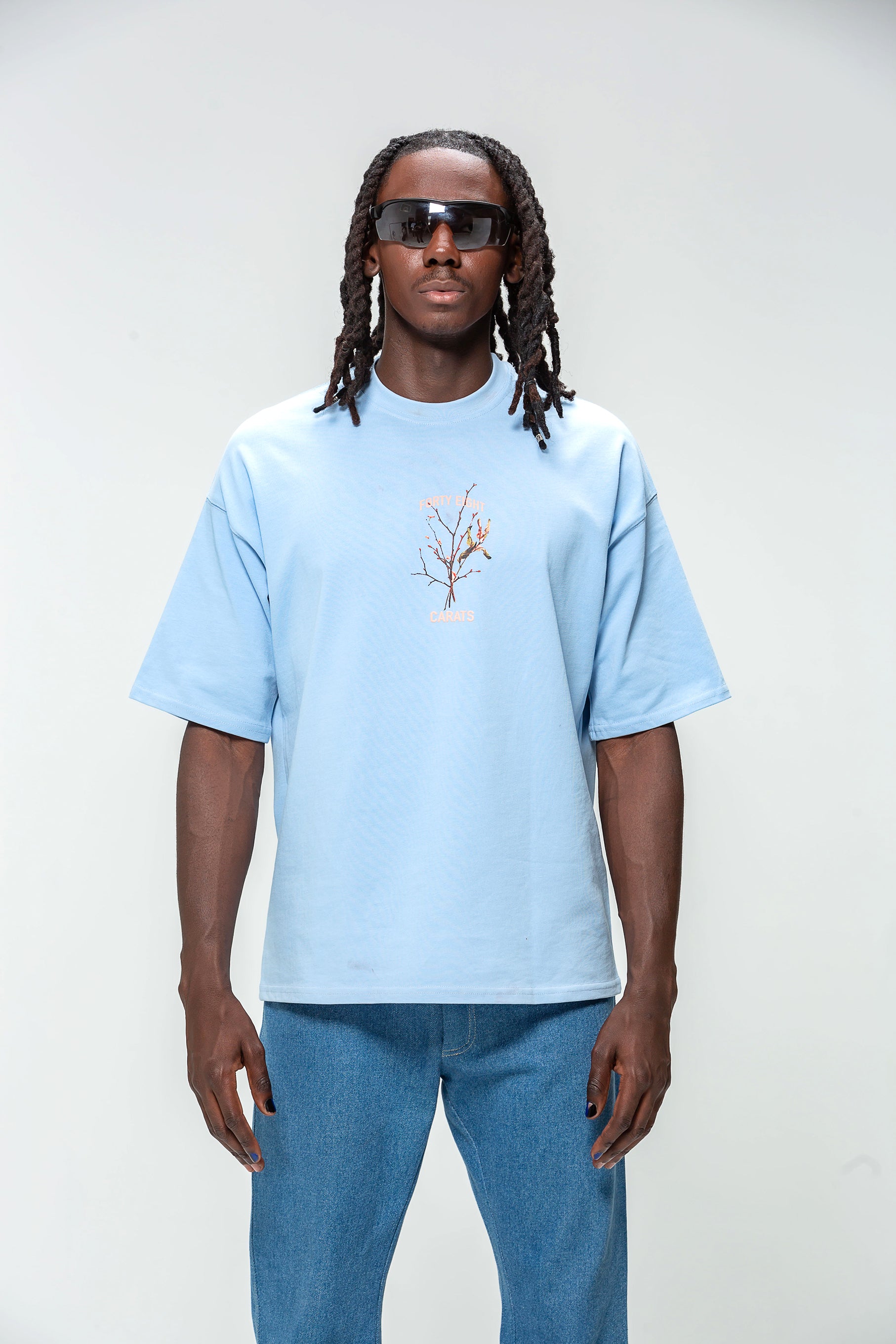 T-shirt bleu ciel a bird in the sky