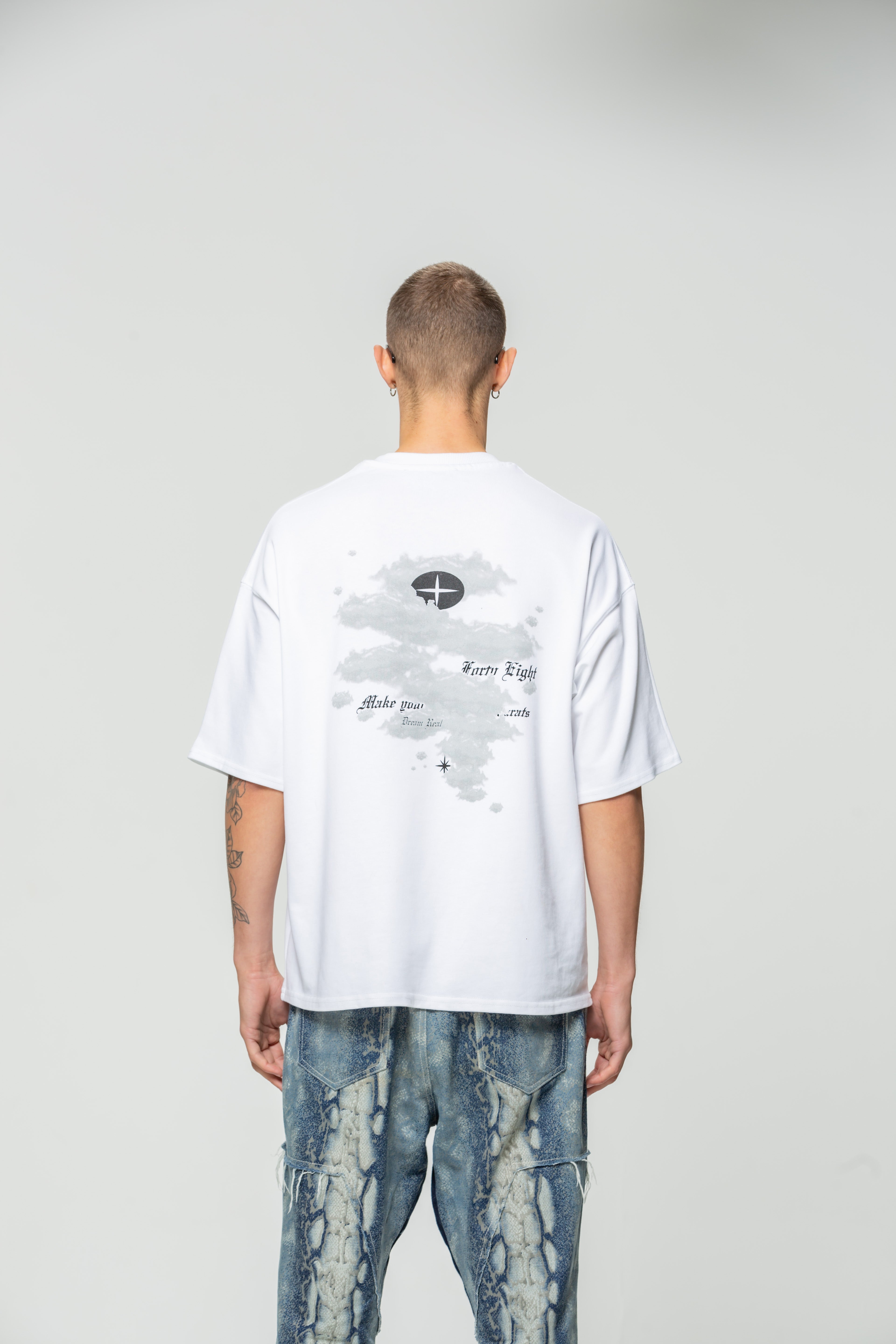 T-shirt Blanc Cloud in the sky