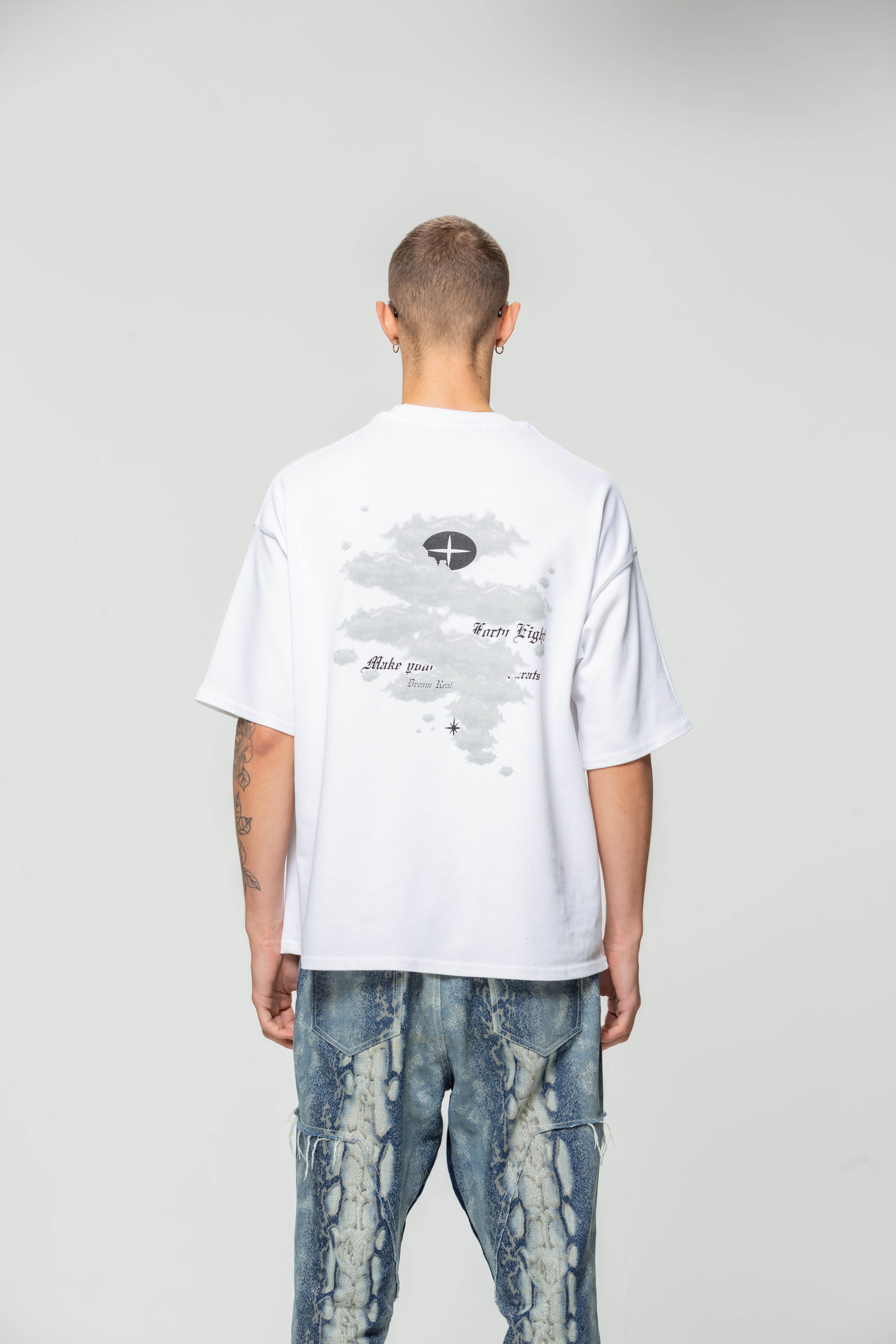 T-shirt Blanc Cloud in the sky