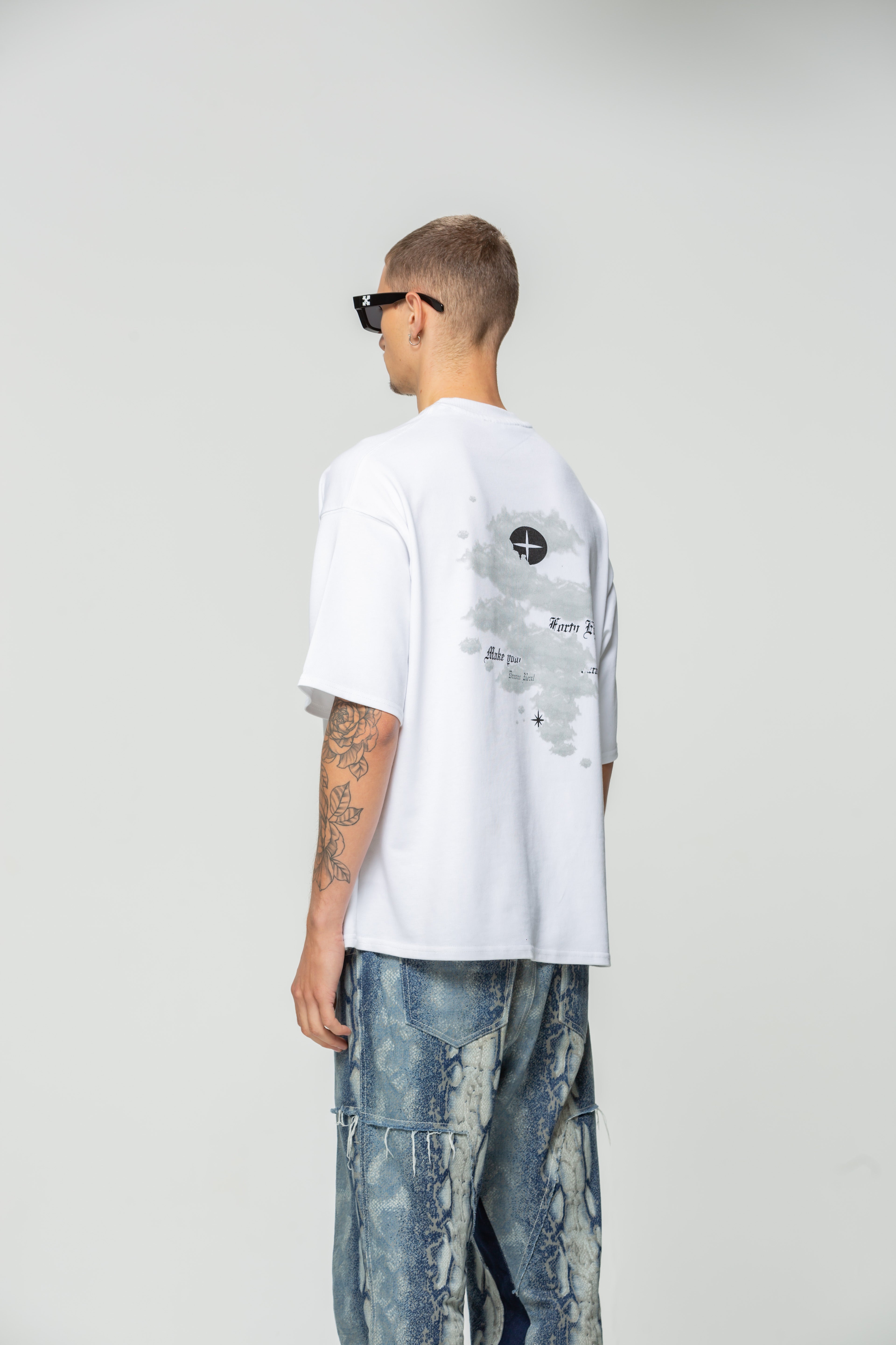 T-shirt Blanc Cloud in the sky