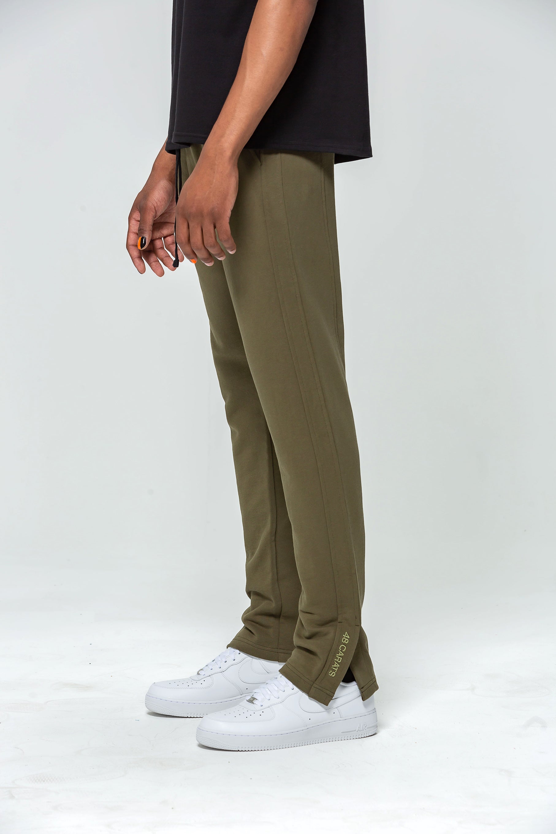 Khaki Slot Jogging Bottoms