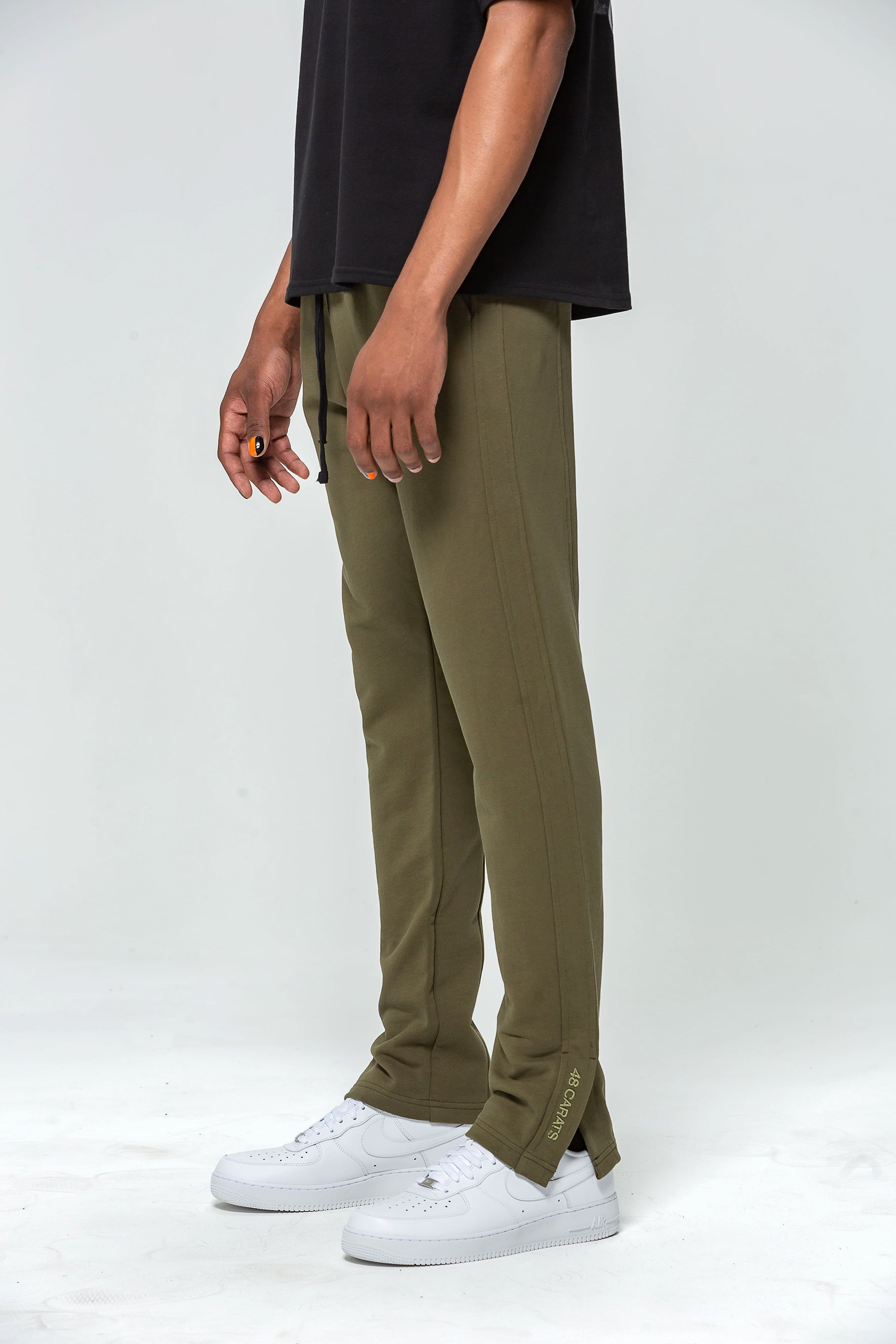 Khaki Slot Jogging Bottoms