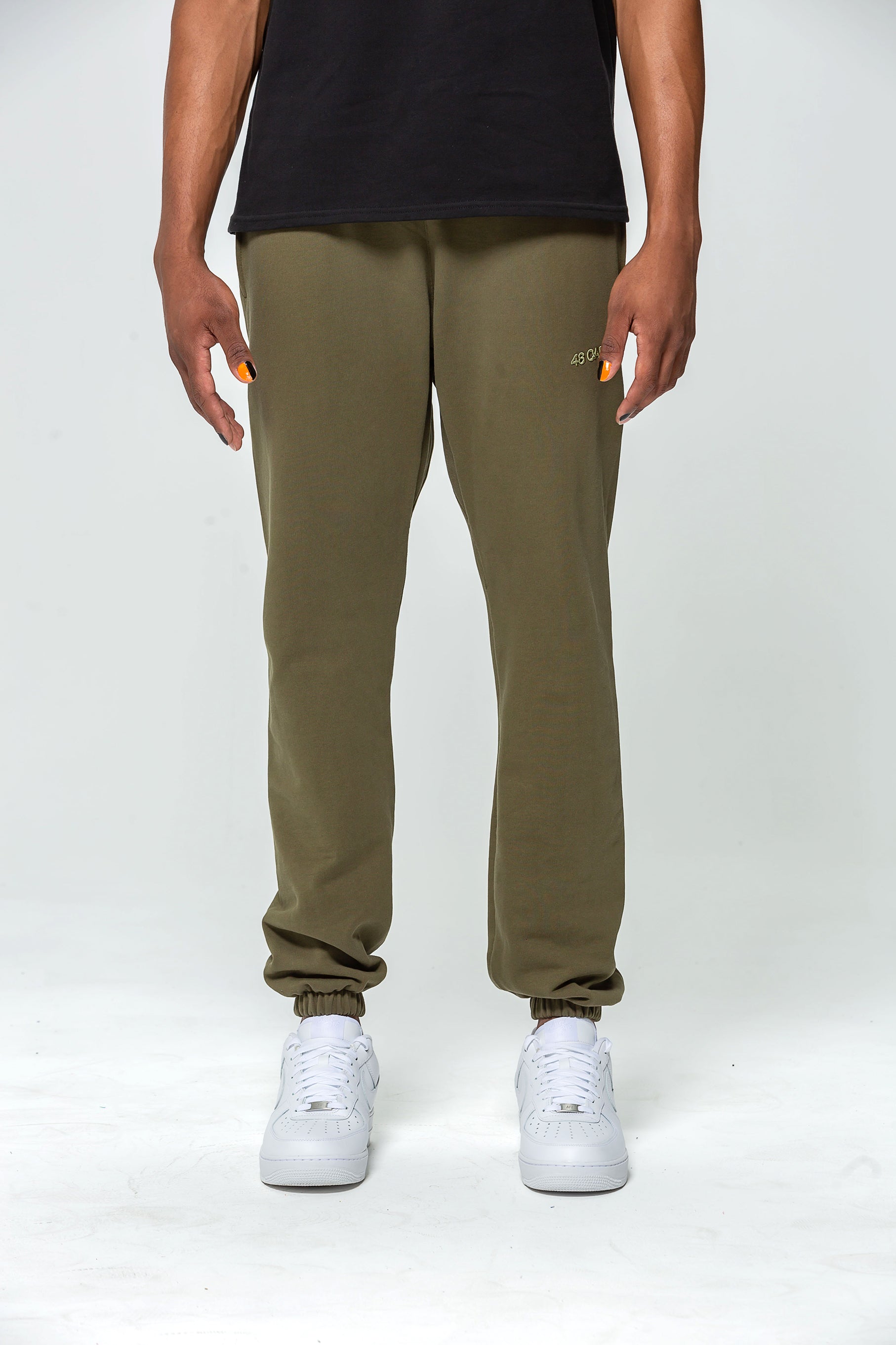 Khaki Embroidered Logo Jogging Bottoms