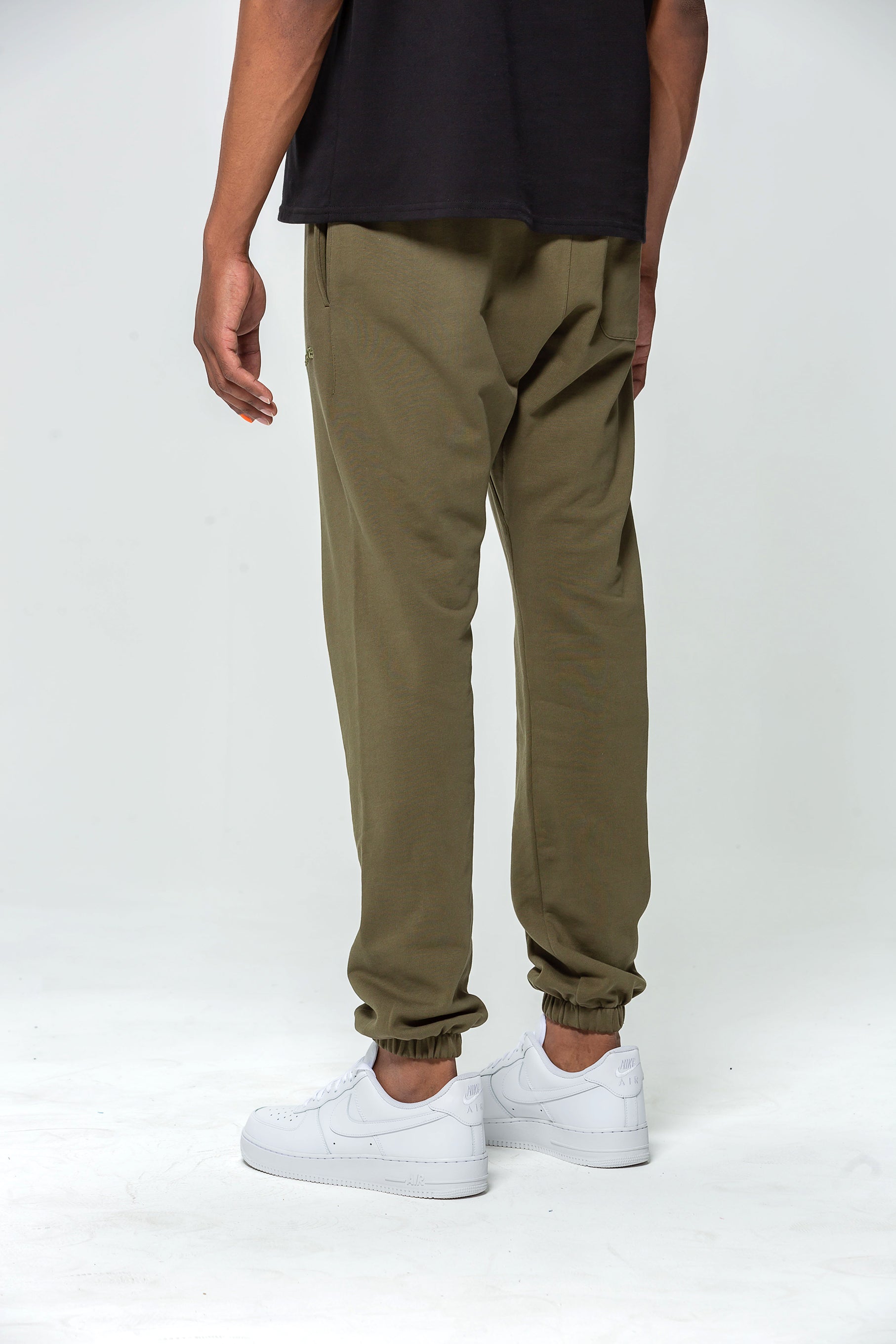 Khaki Embroidered Logo Jogging Bottoms