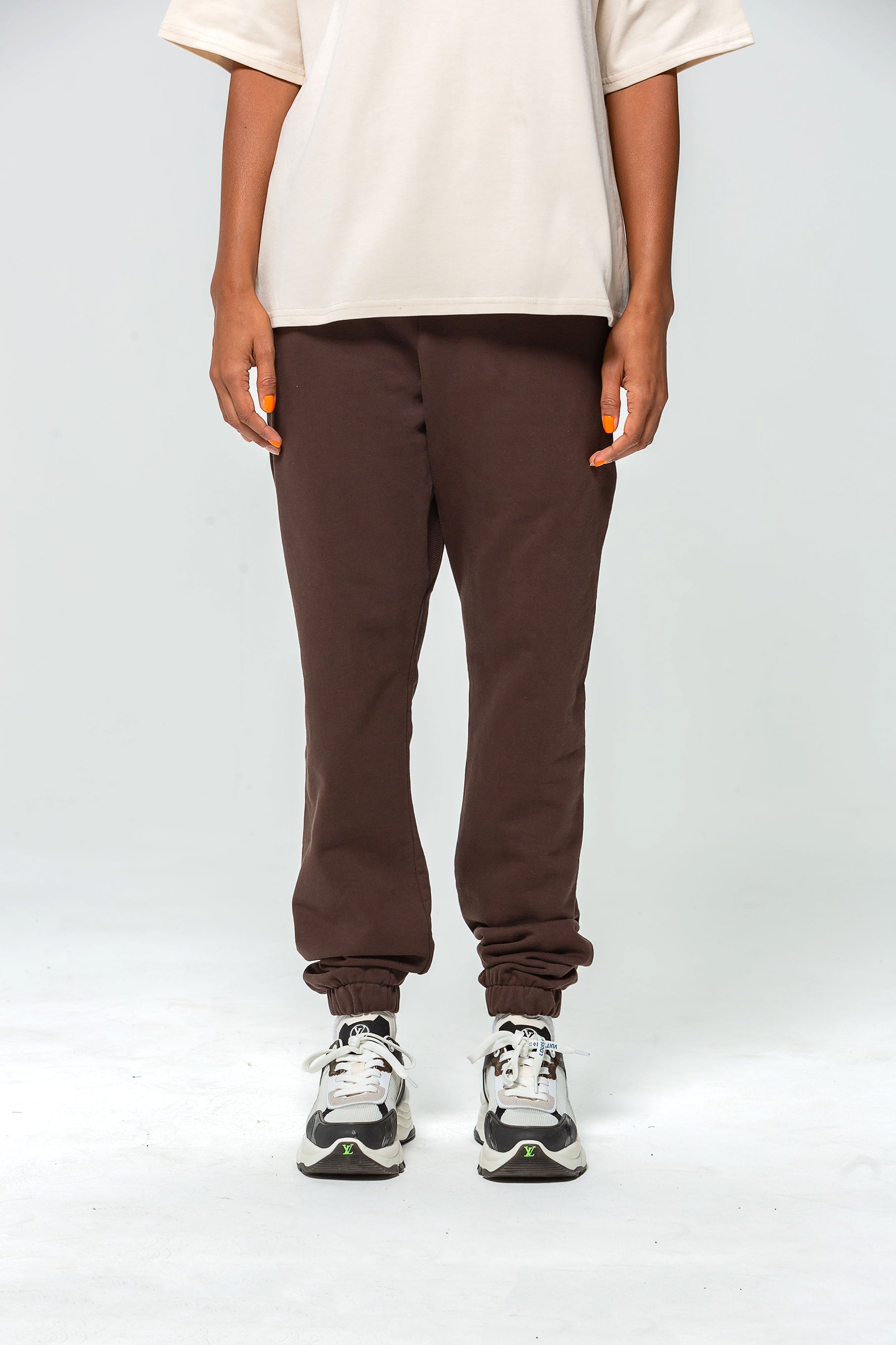 Brown Embroidered Logo Jogging Bottoms