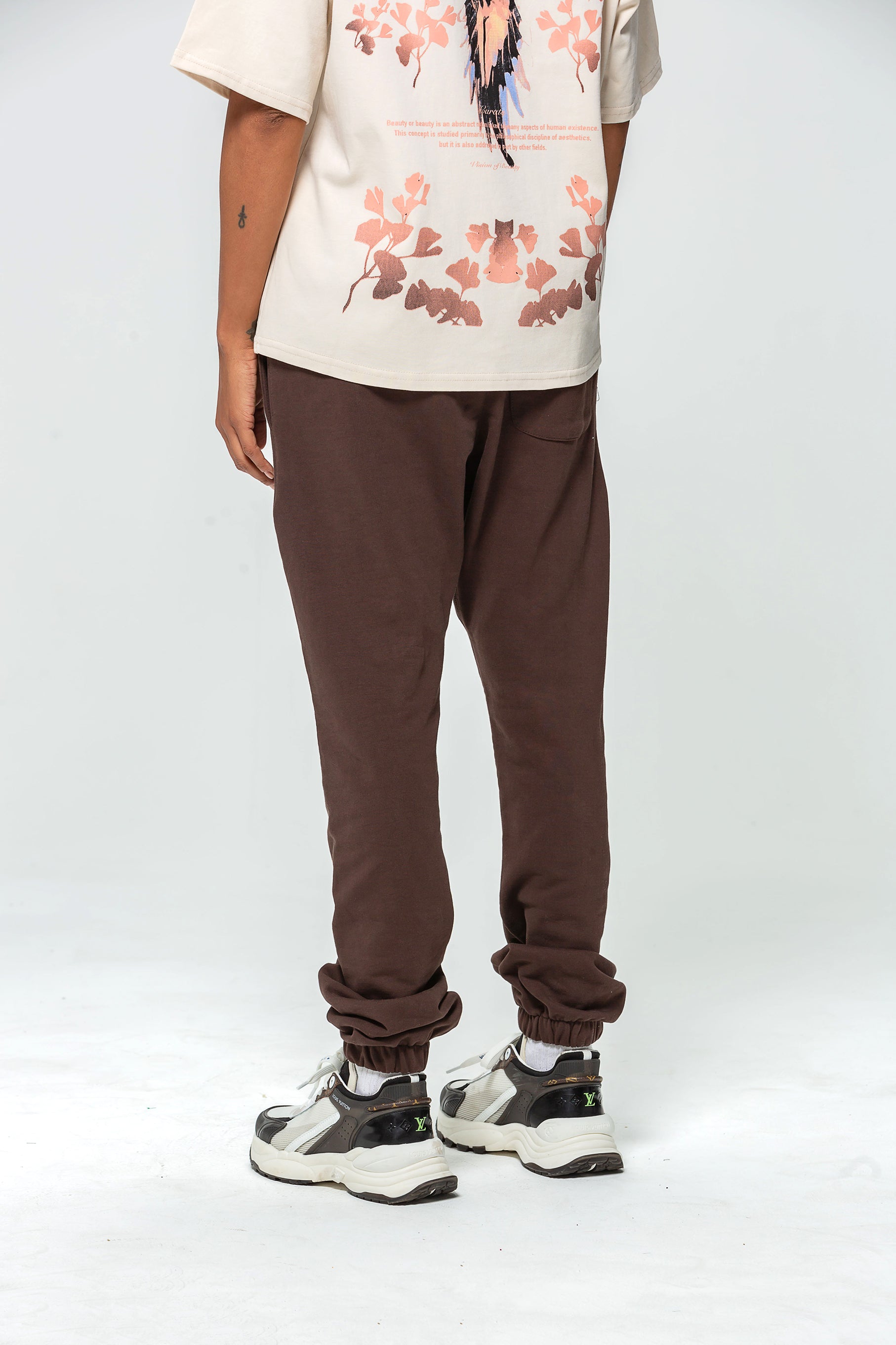 Bas de Jogging Marron Logo brodé