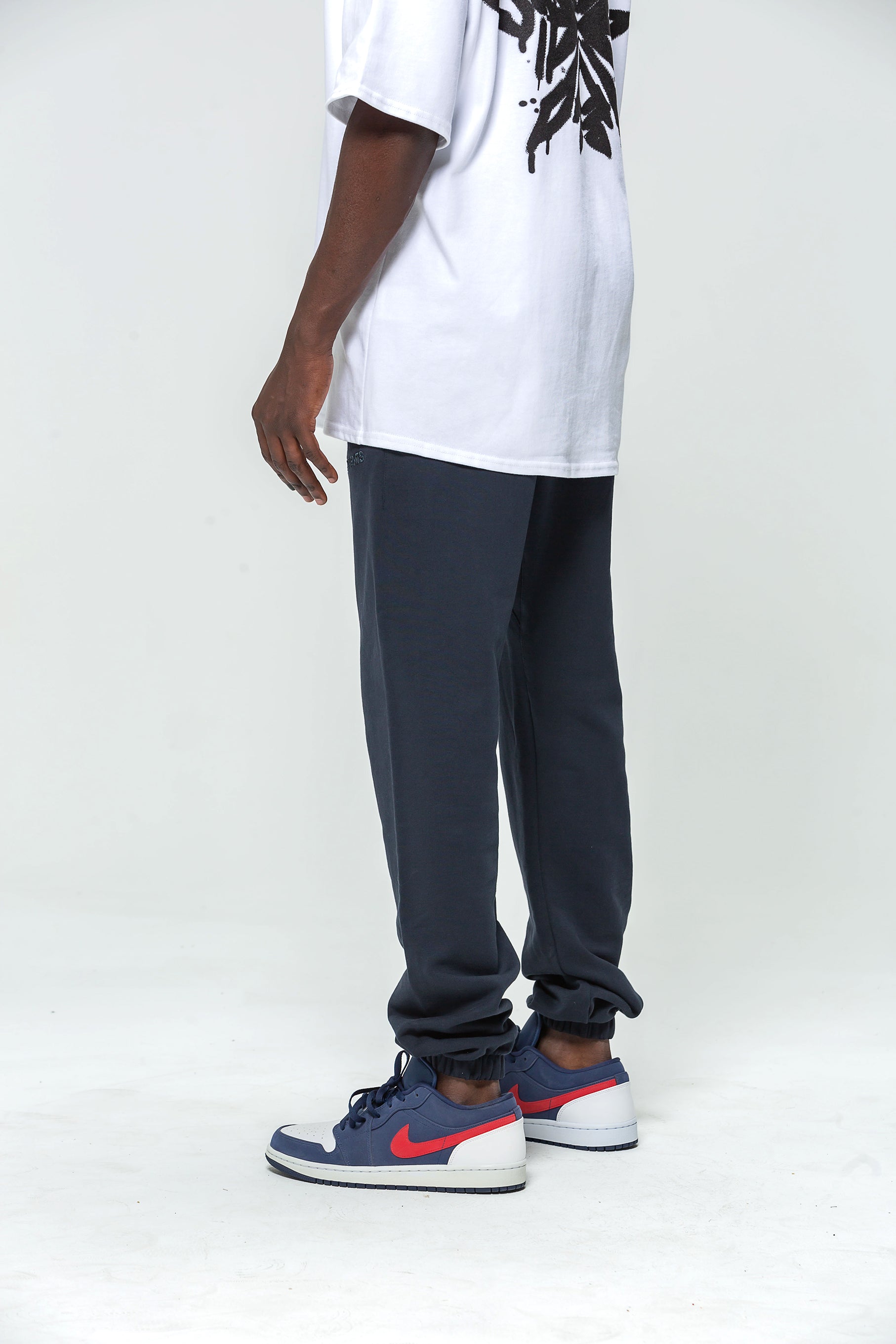 Navy Embroidered Logo Jogging Bottoms