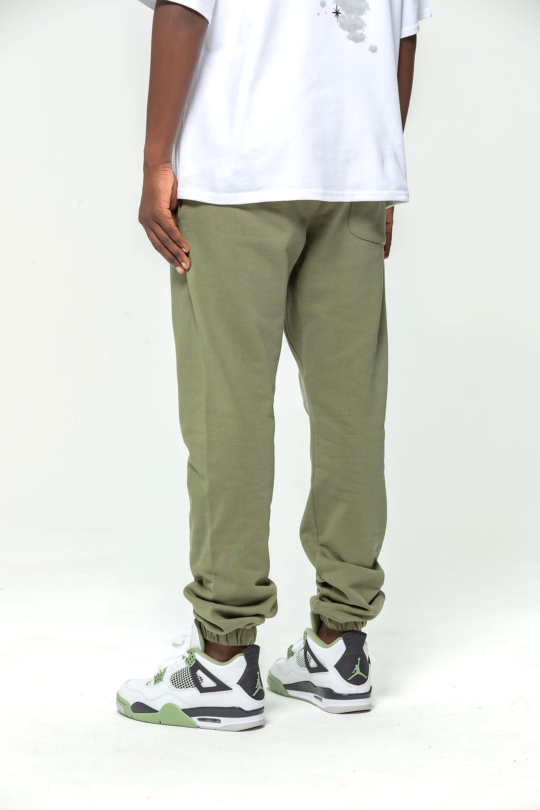 Green Embroidered Logo Jogging Bottoms