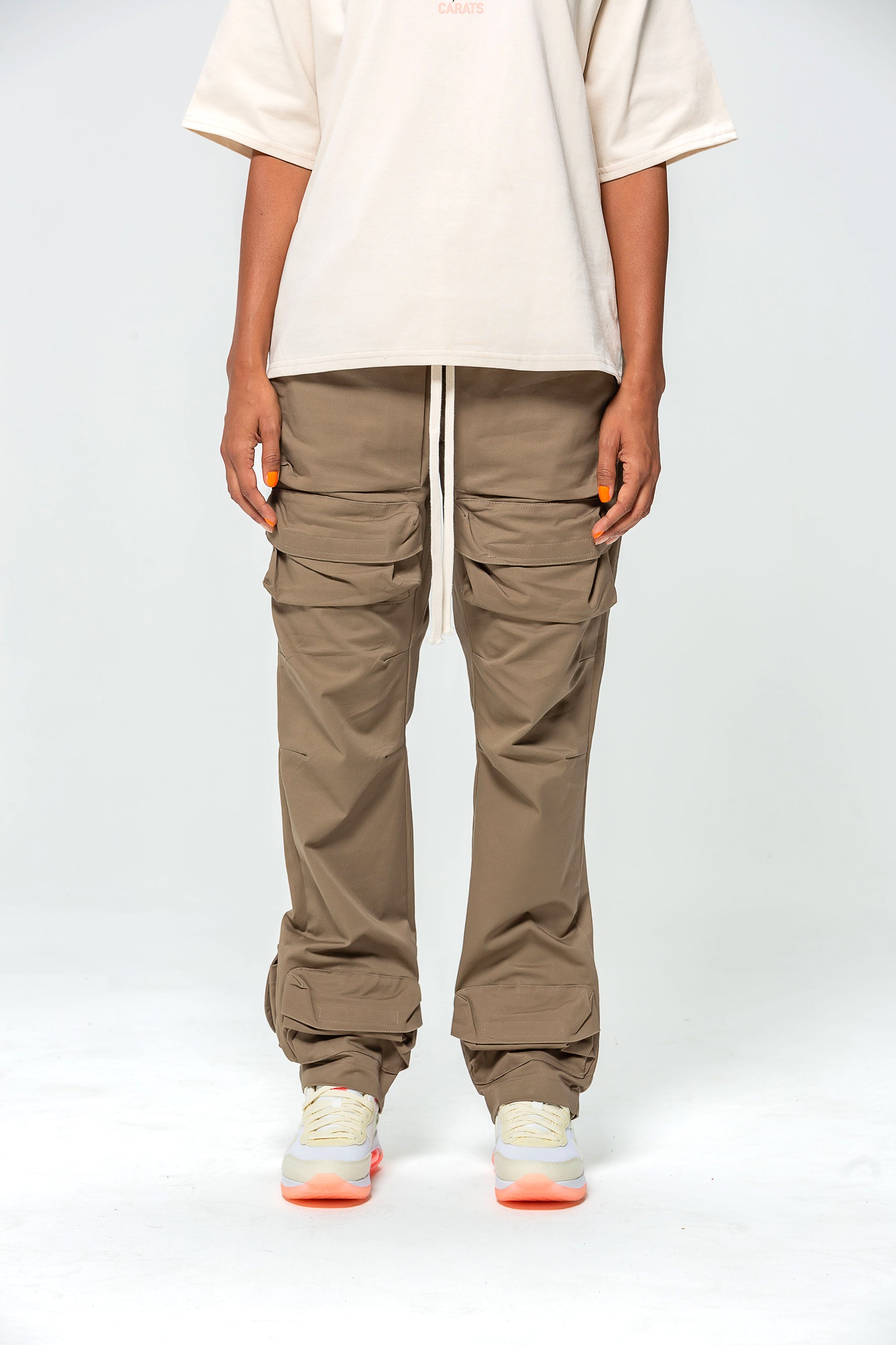 Cargo Pants Khaki Multi Pockets