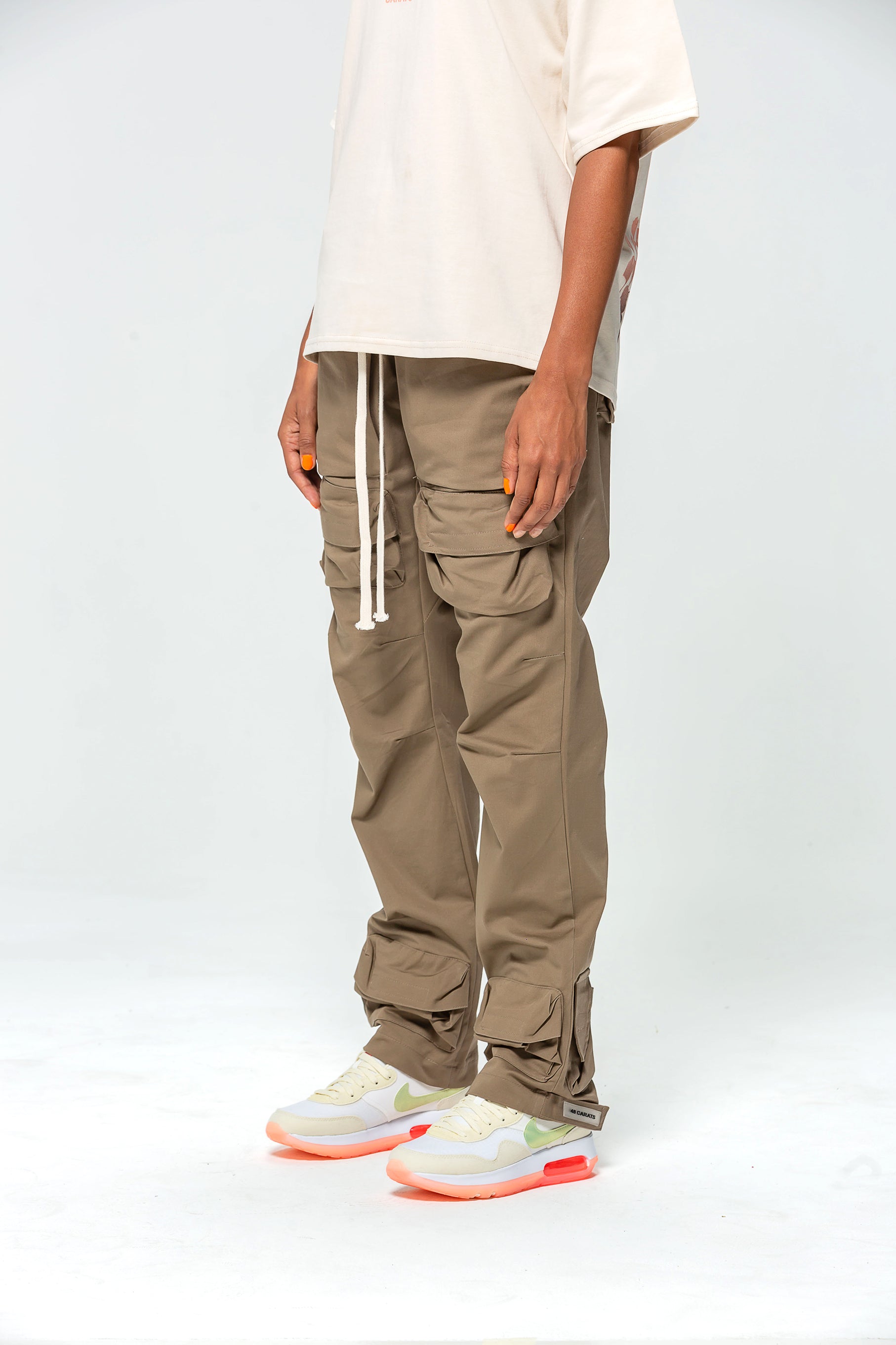 Cargo Pants Khaki Multi Pockets