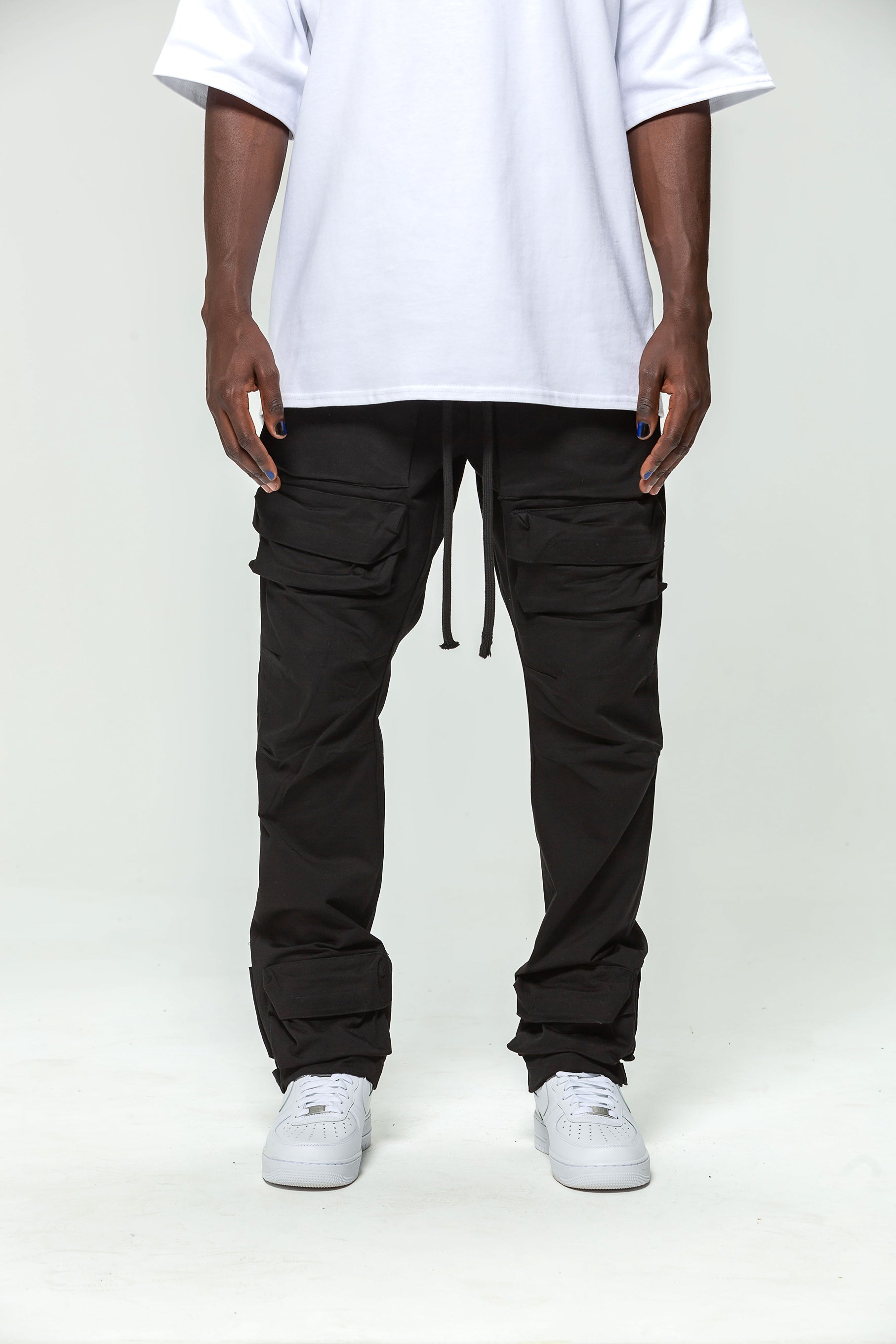 Black Multi Pocket Cargo Pants