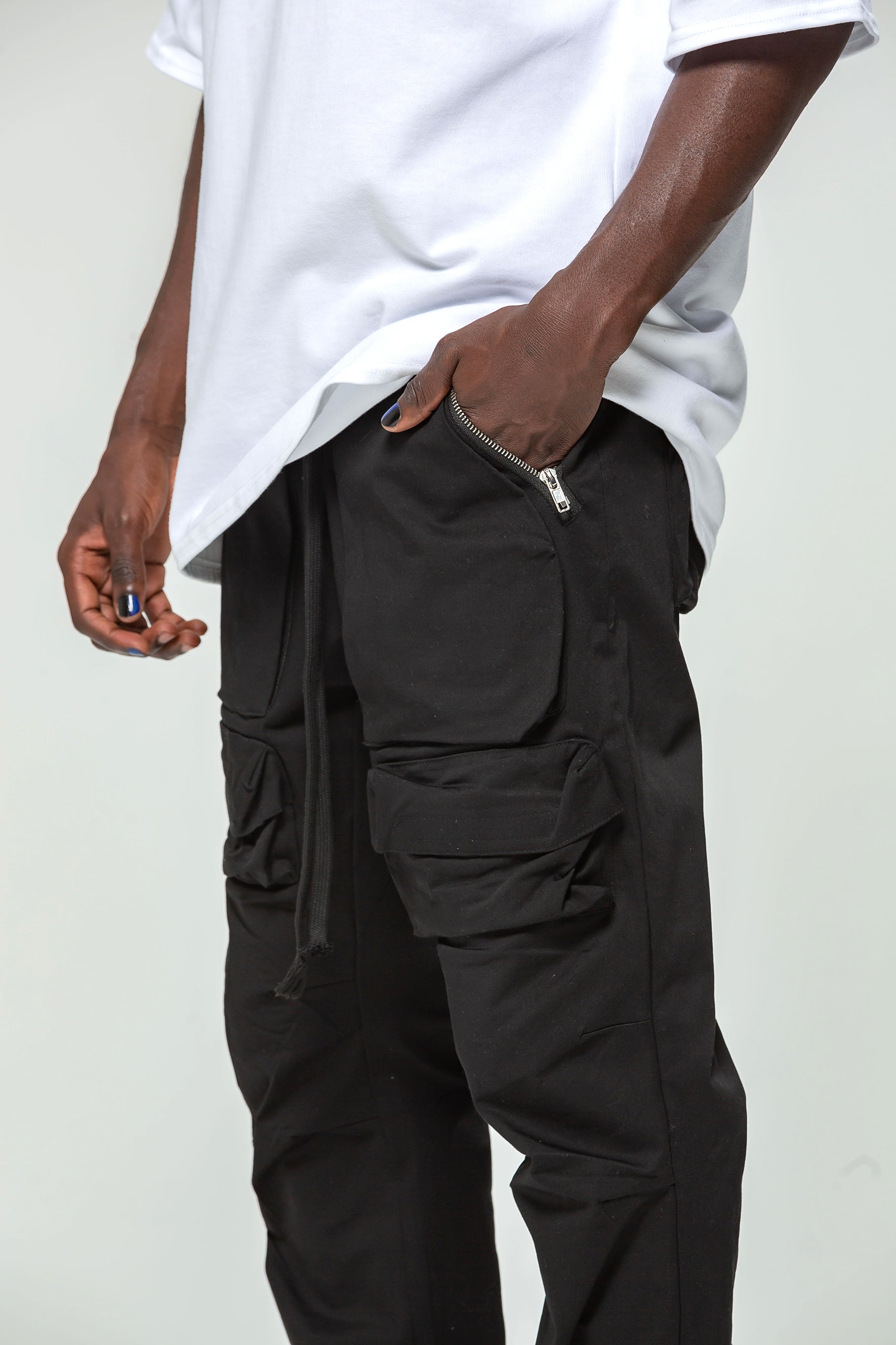 Pantalon Cargo Noir Multi Poches