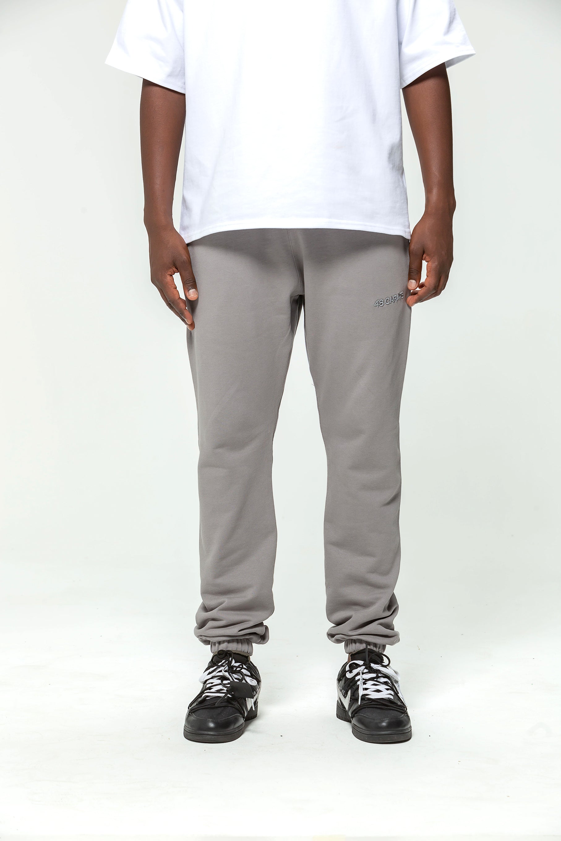 Gray Embroidered Logo Jogging Bottoms