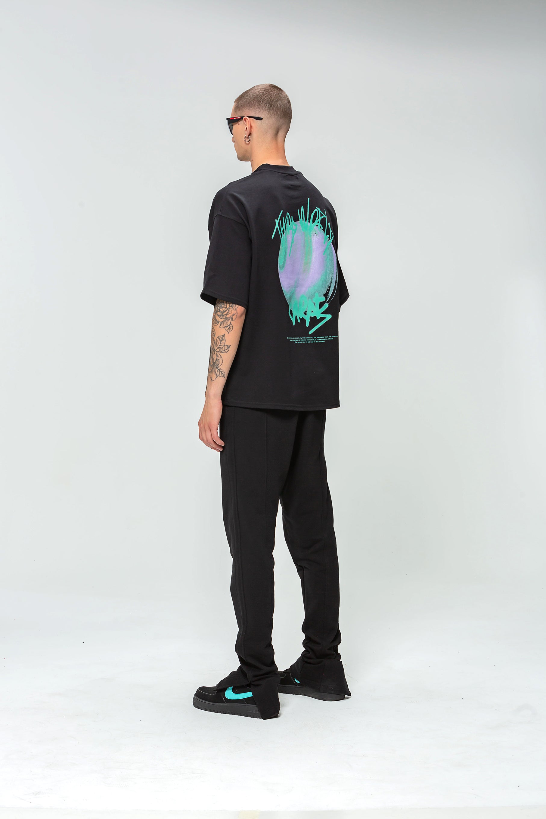Black Oversized This World T-shirt