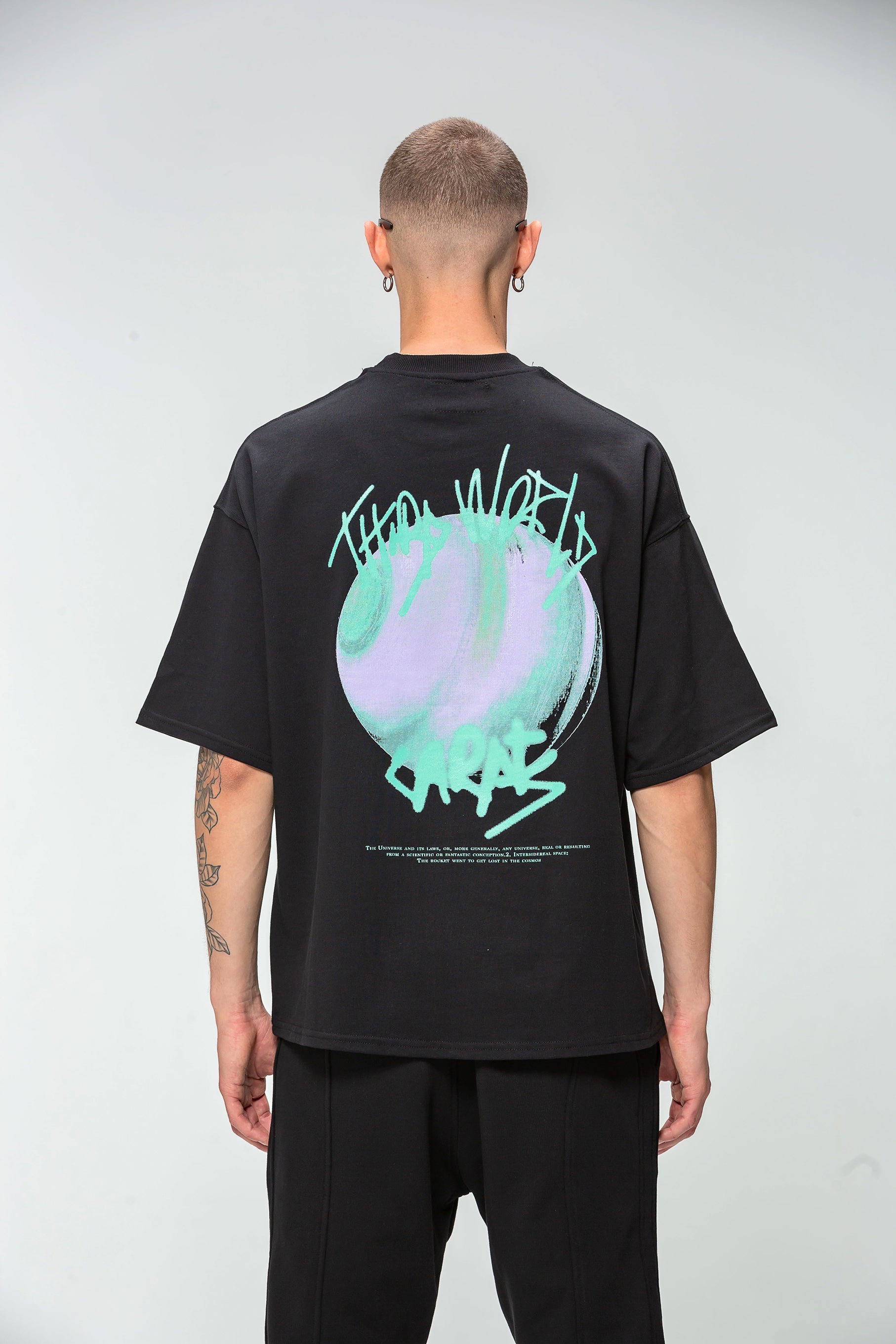 Black Oversized This World T-shirt