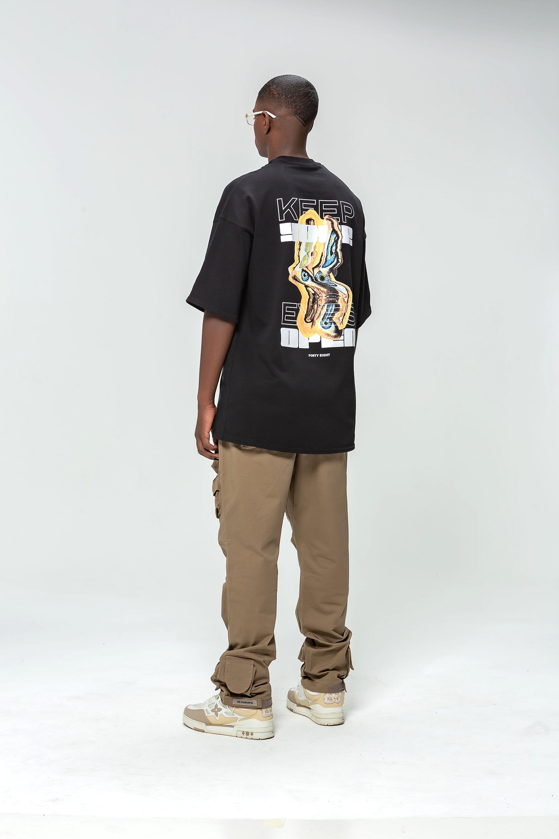 Black Keep Your Eyes Oversized T-shirt
