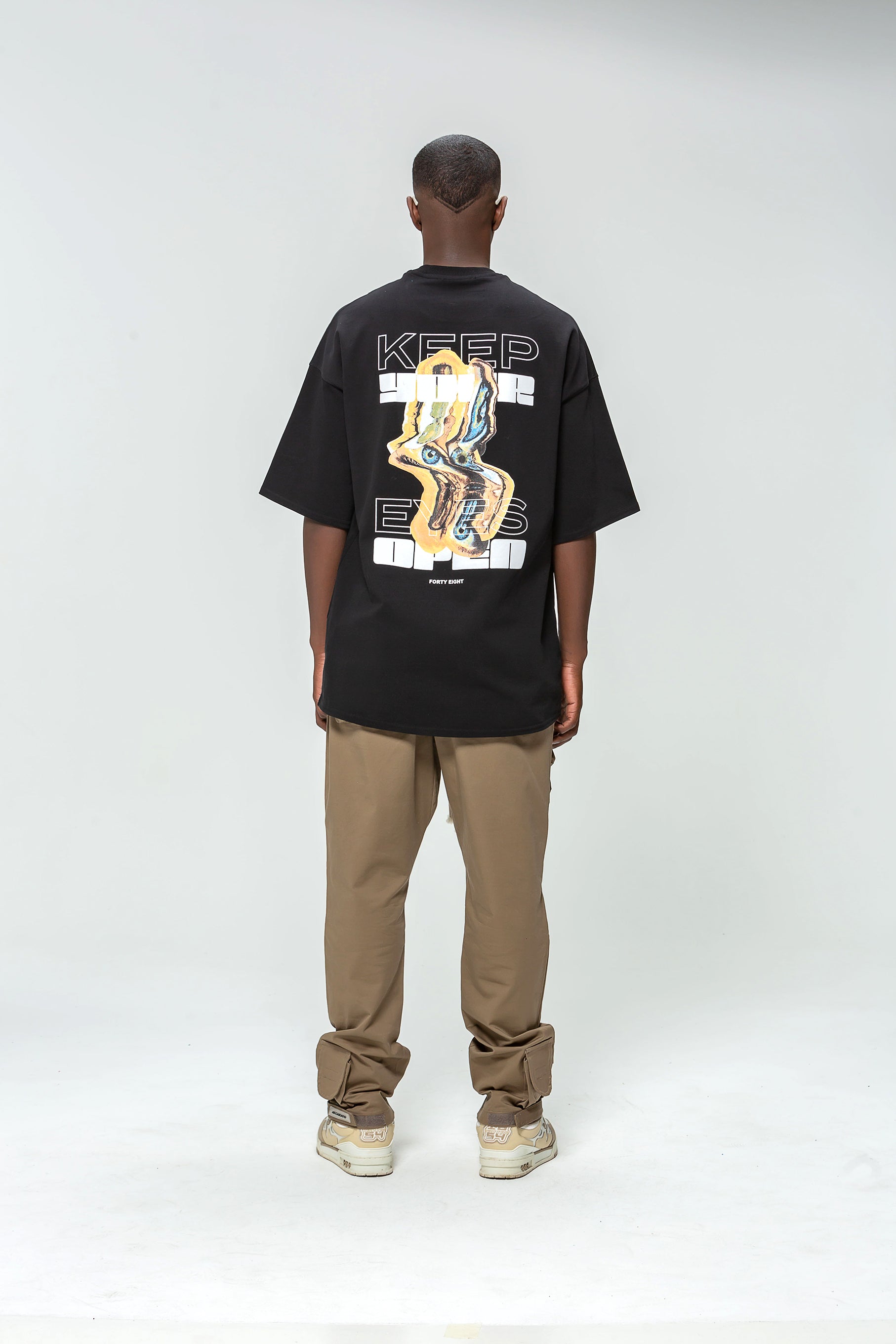 Black Keep Your Eyes Oversized T-shirt