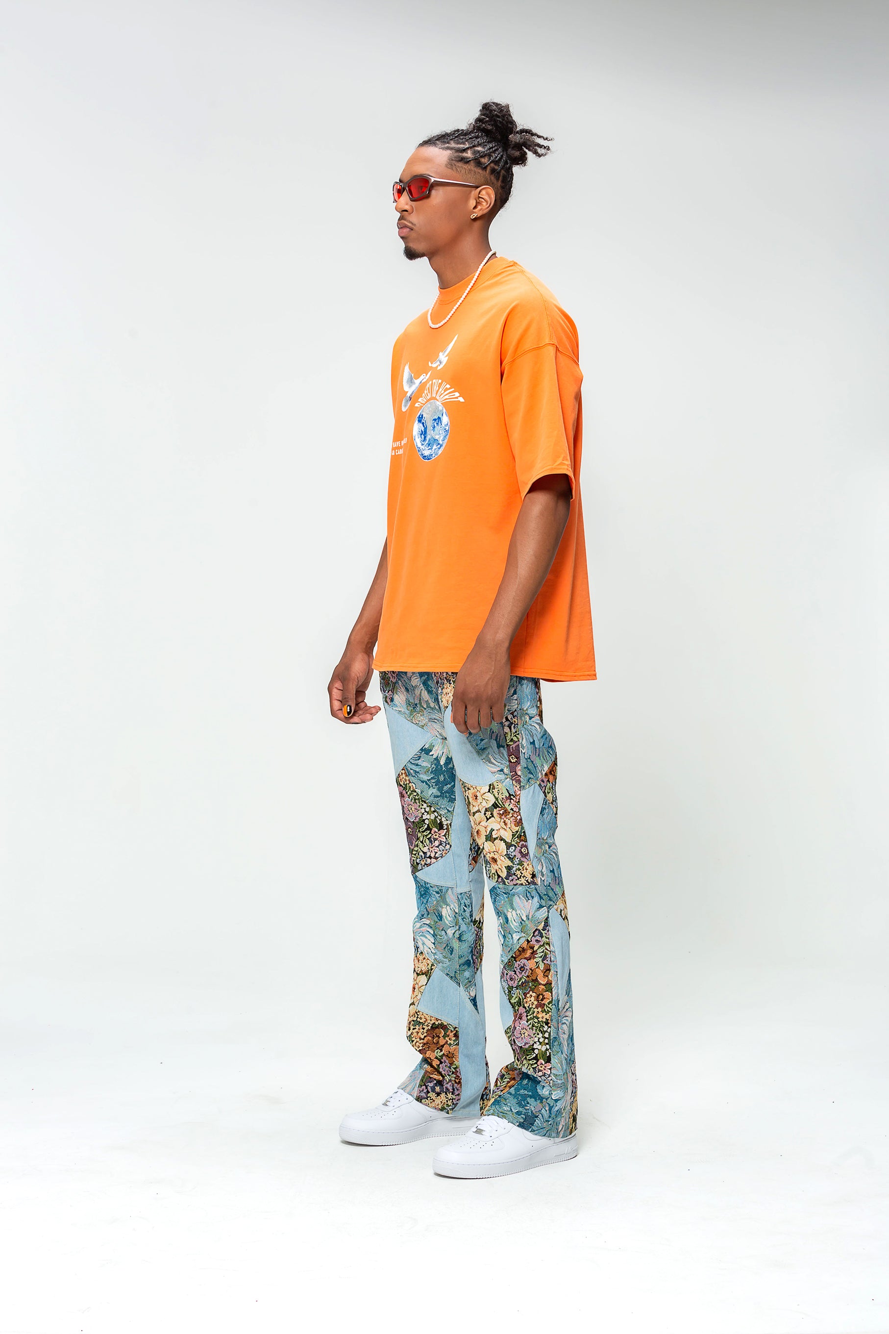 Orange Protect The Heart Oversized T-shirt
