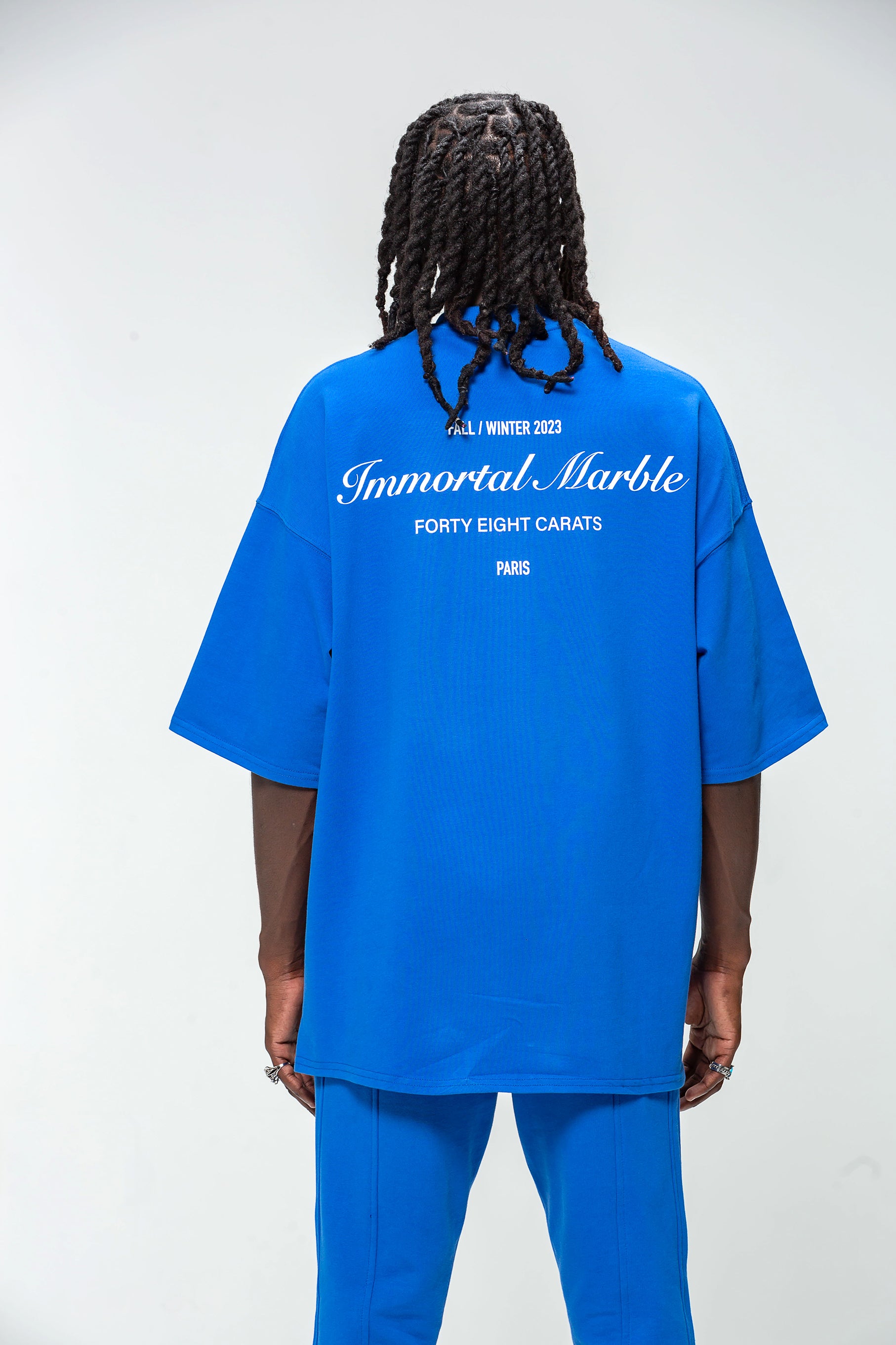Oversized Royal Blue Marble T-shirt