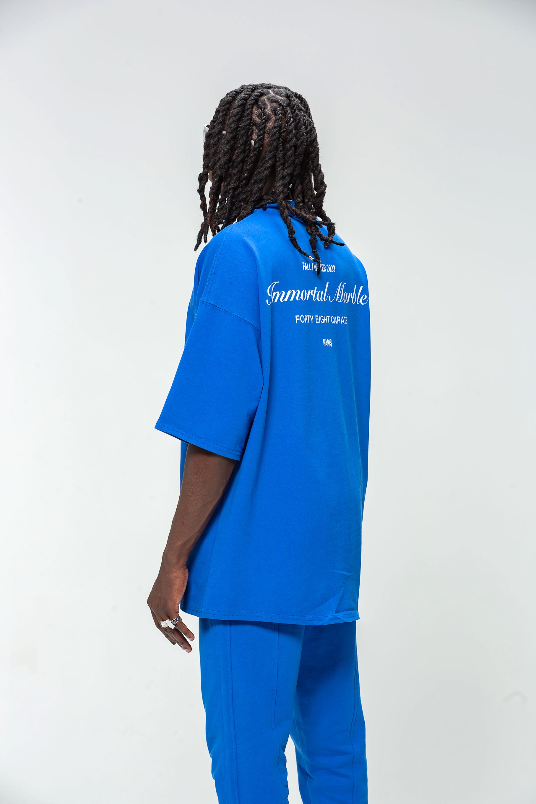 Oversized Royal Blue Marble T-shirt