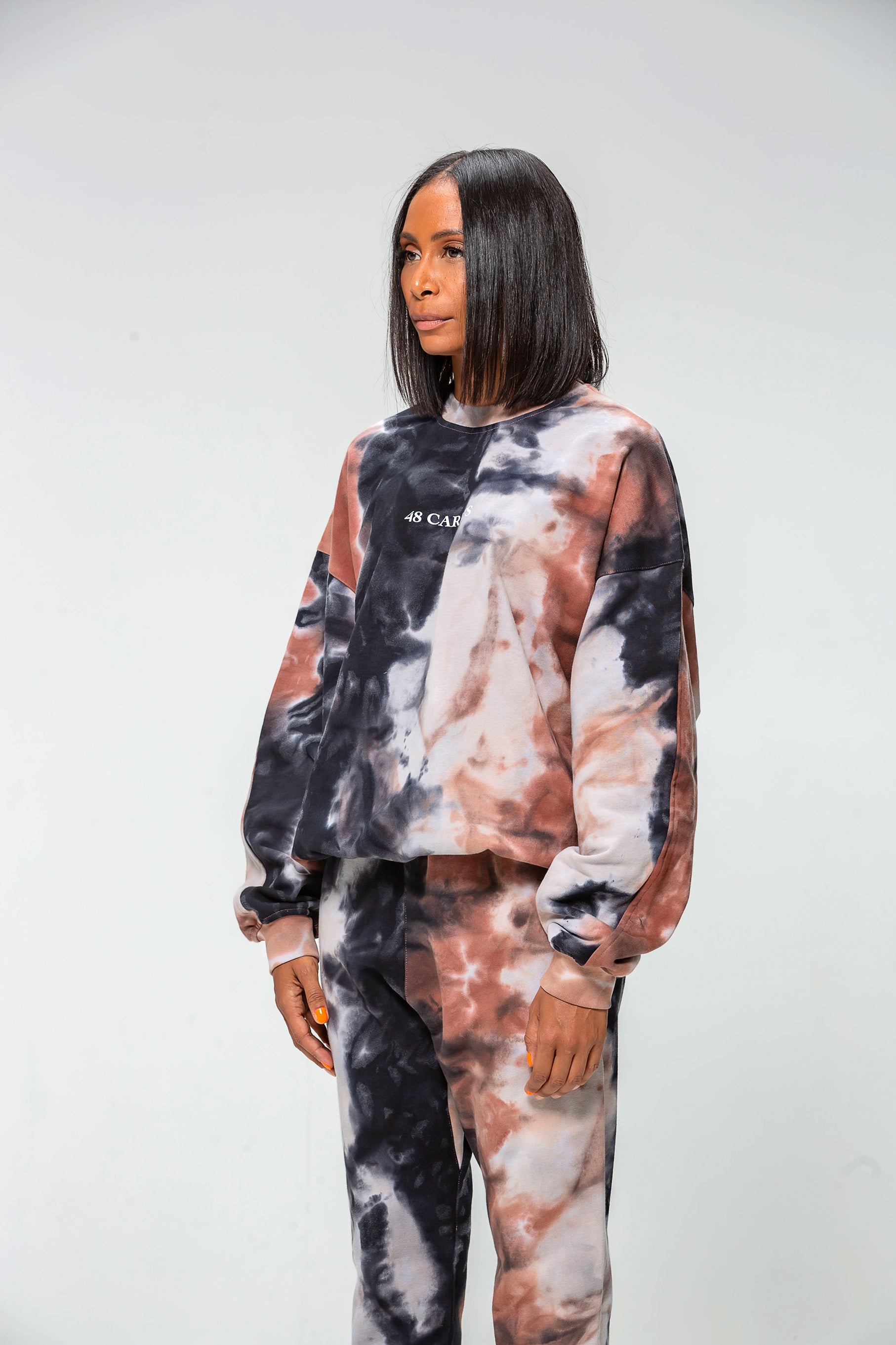 Diamond Logo Tie And Dye Collar Sweatshirt 