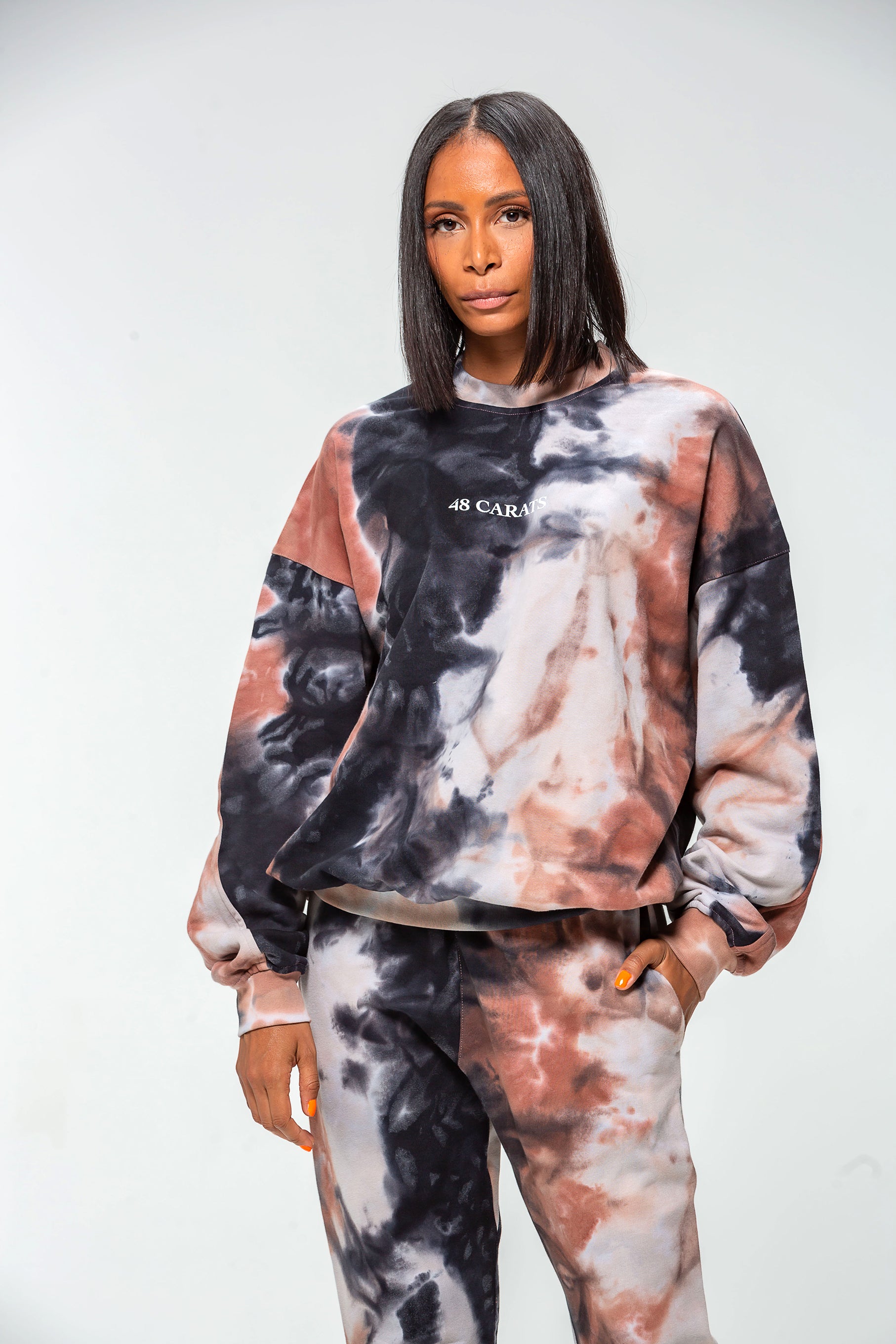 Diamond Logo Tie And Dye Collar Sweatshirt 