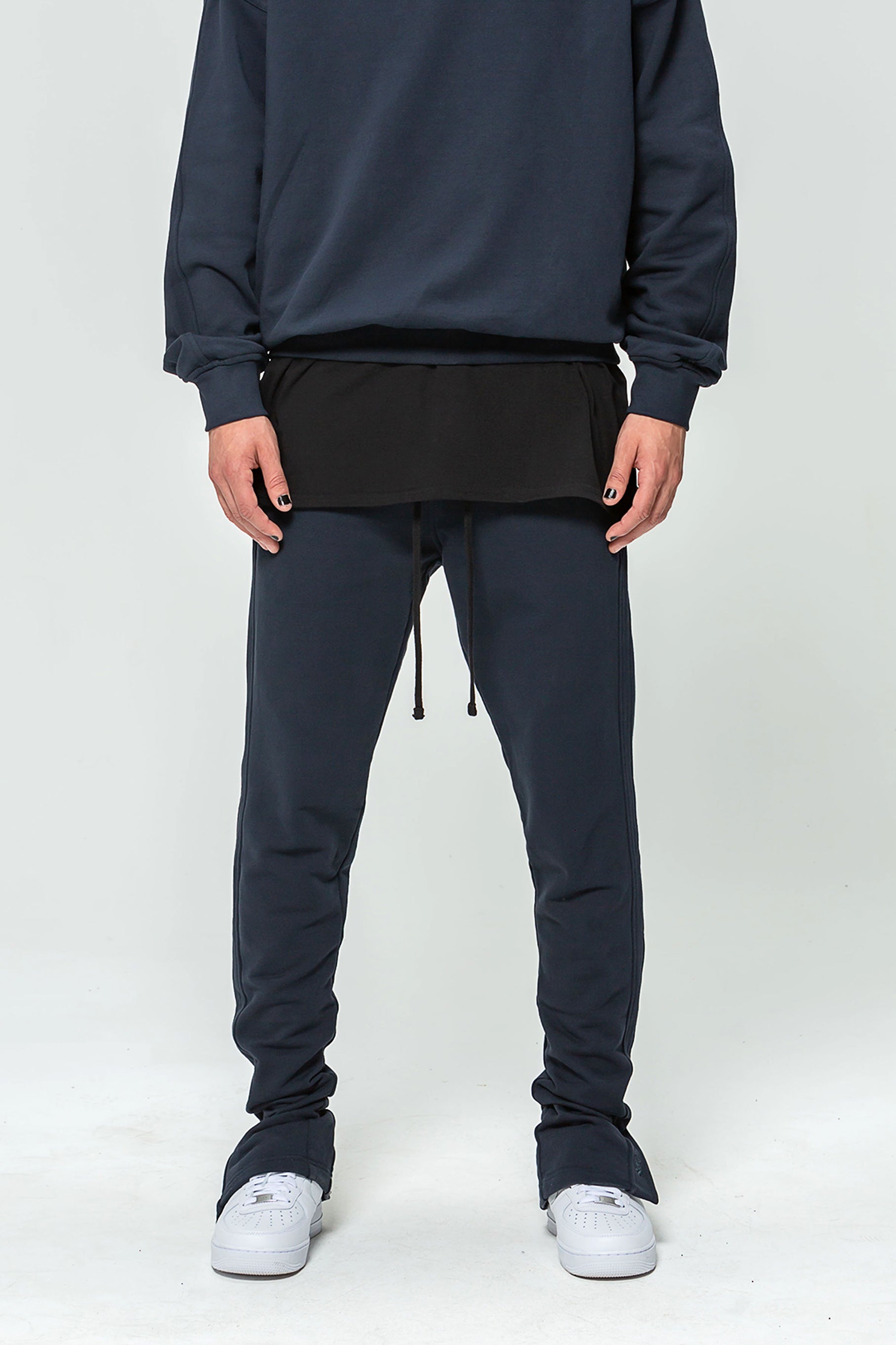 Navy Slot Jogging Bottoms
