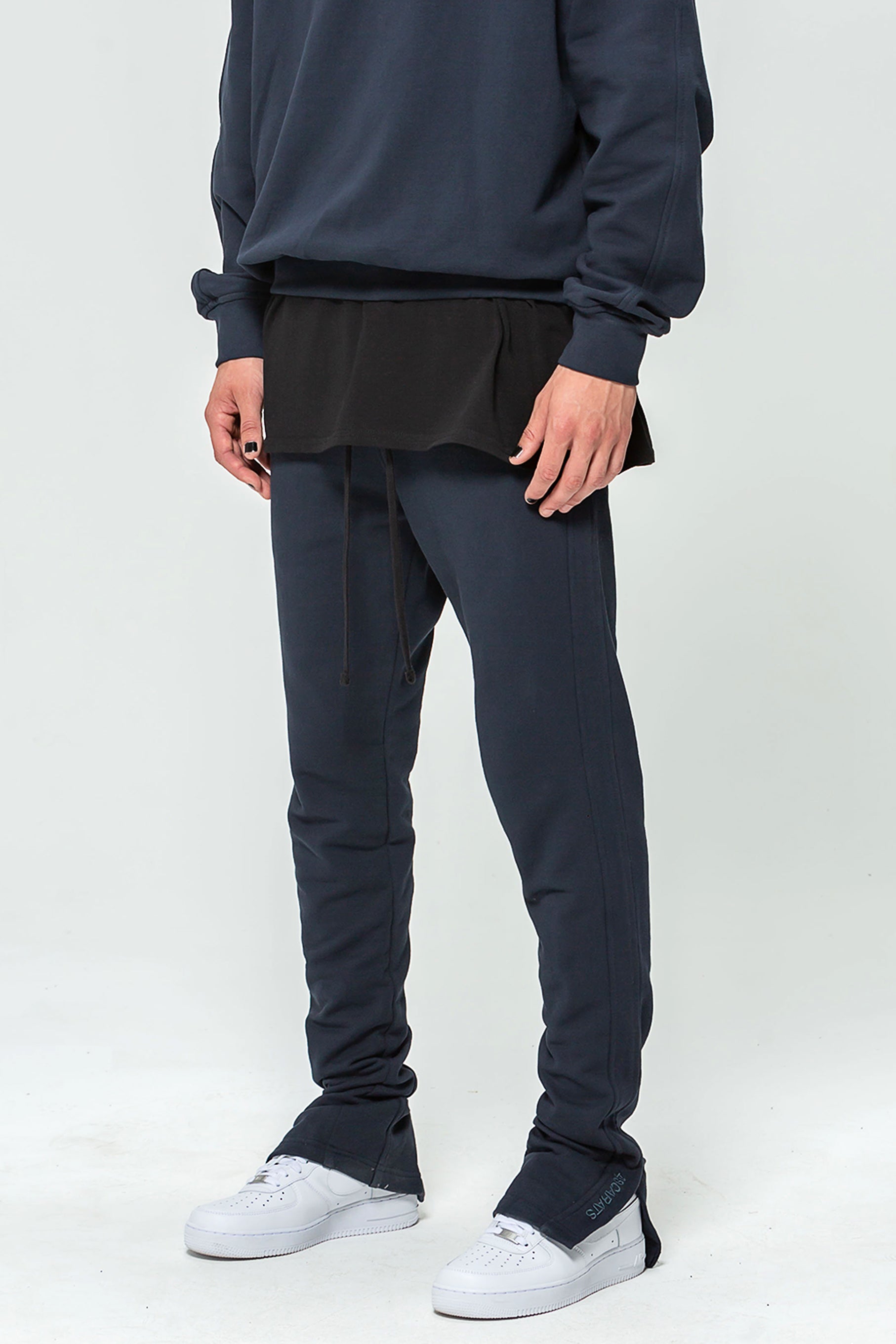 Navy Slot Jogging Bottoms