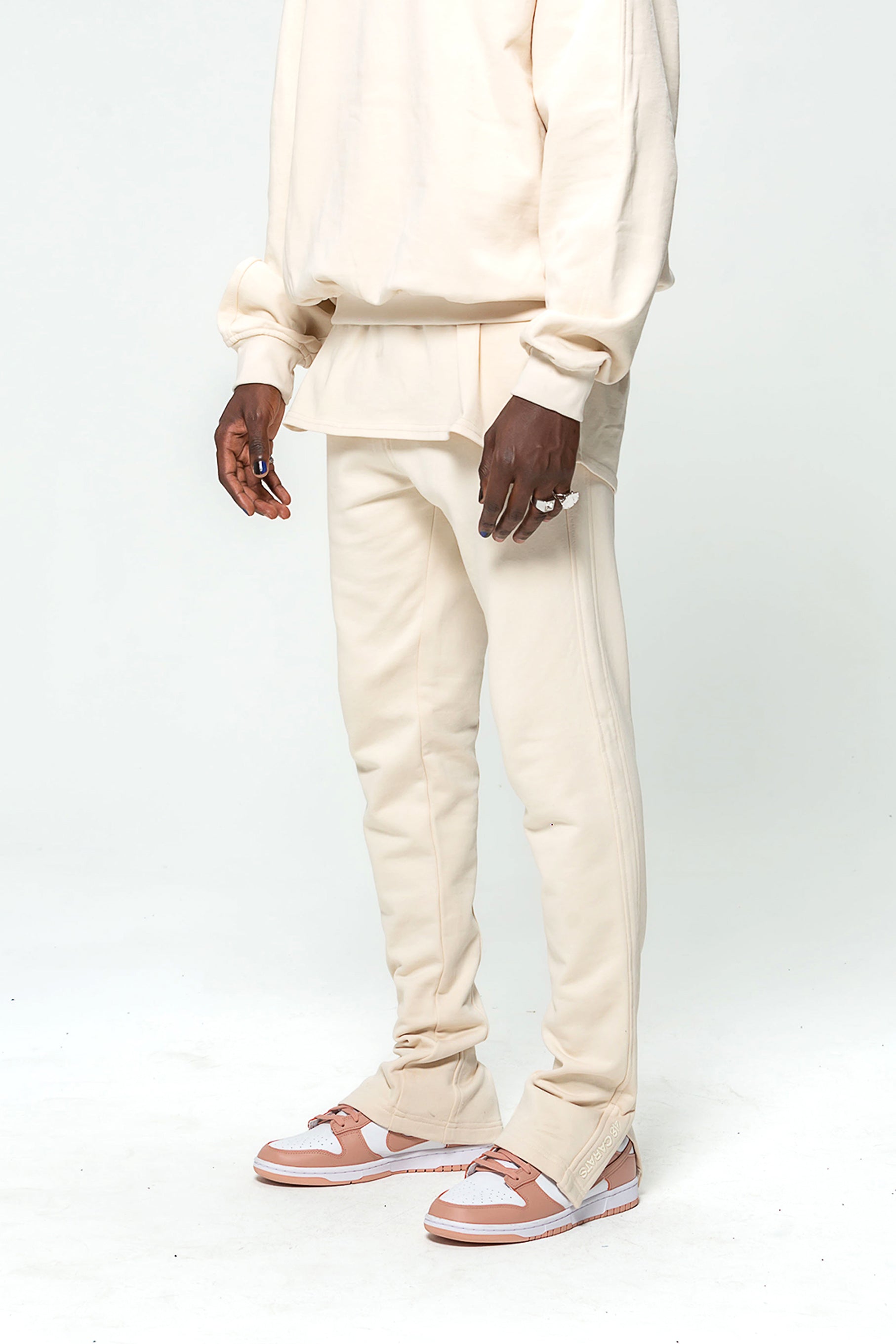 Slot Cream Jogging Bottoms