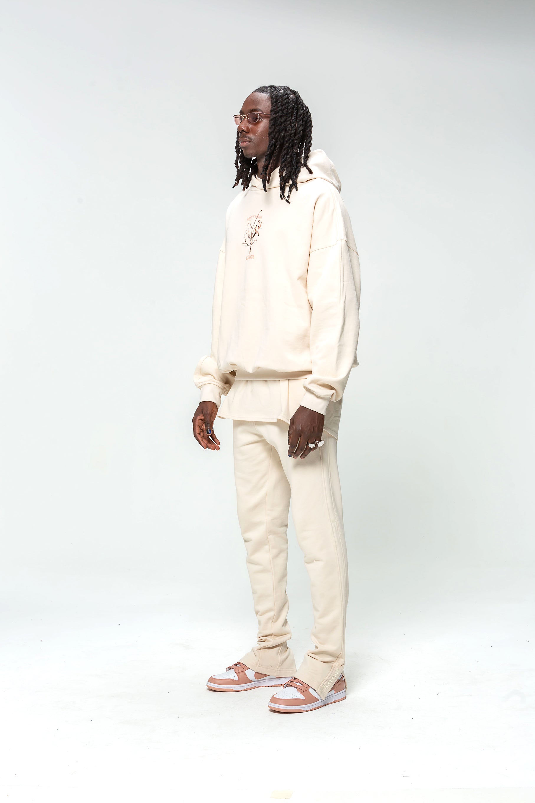 Hooded Sweatshirt Beige Bird