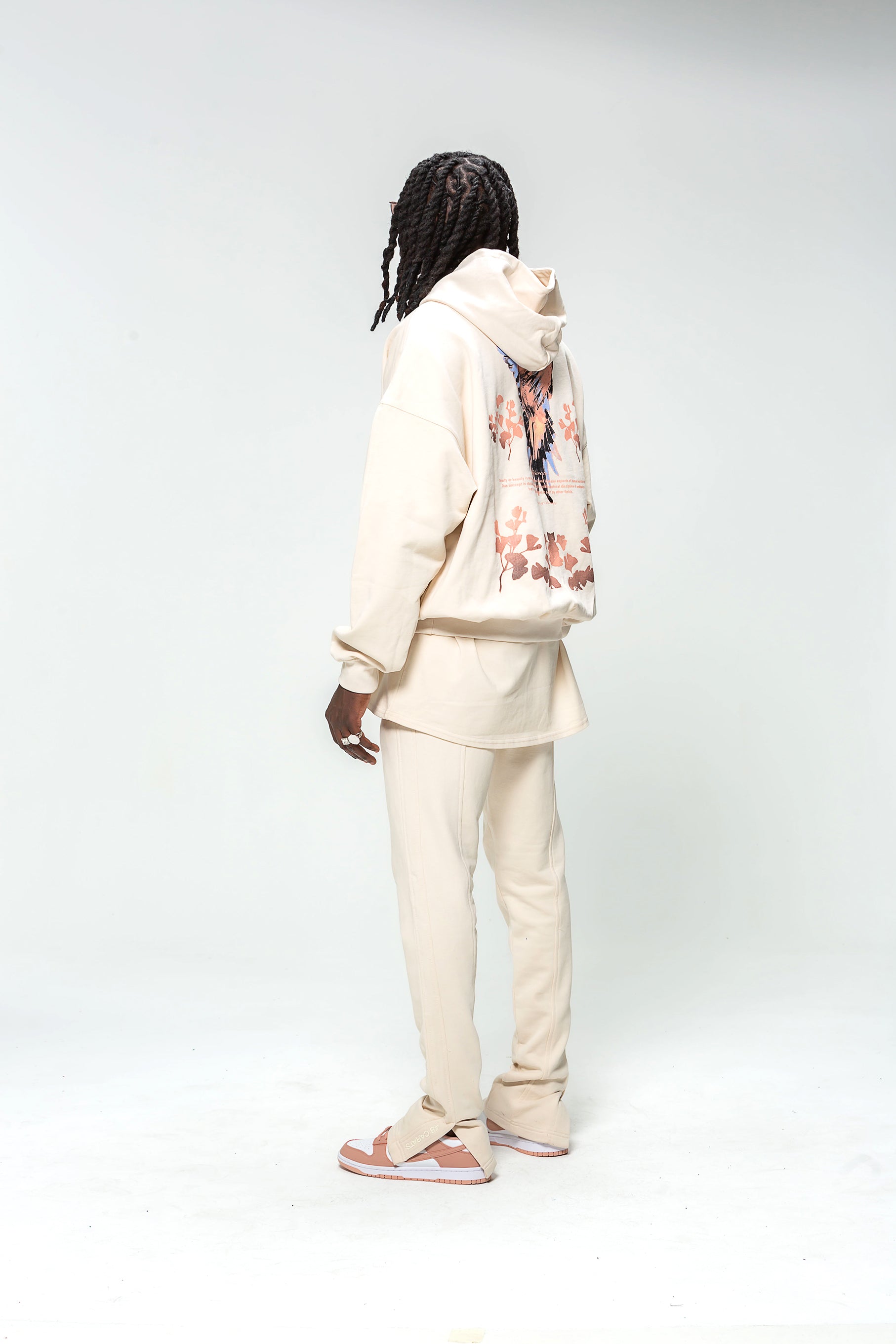 Hooded Sweatshirt Beige Bird