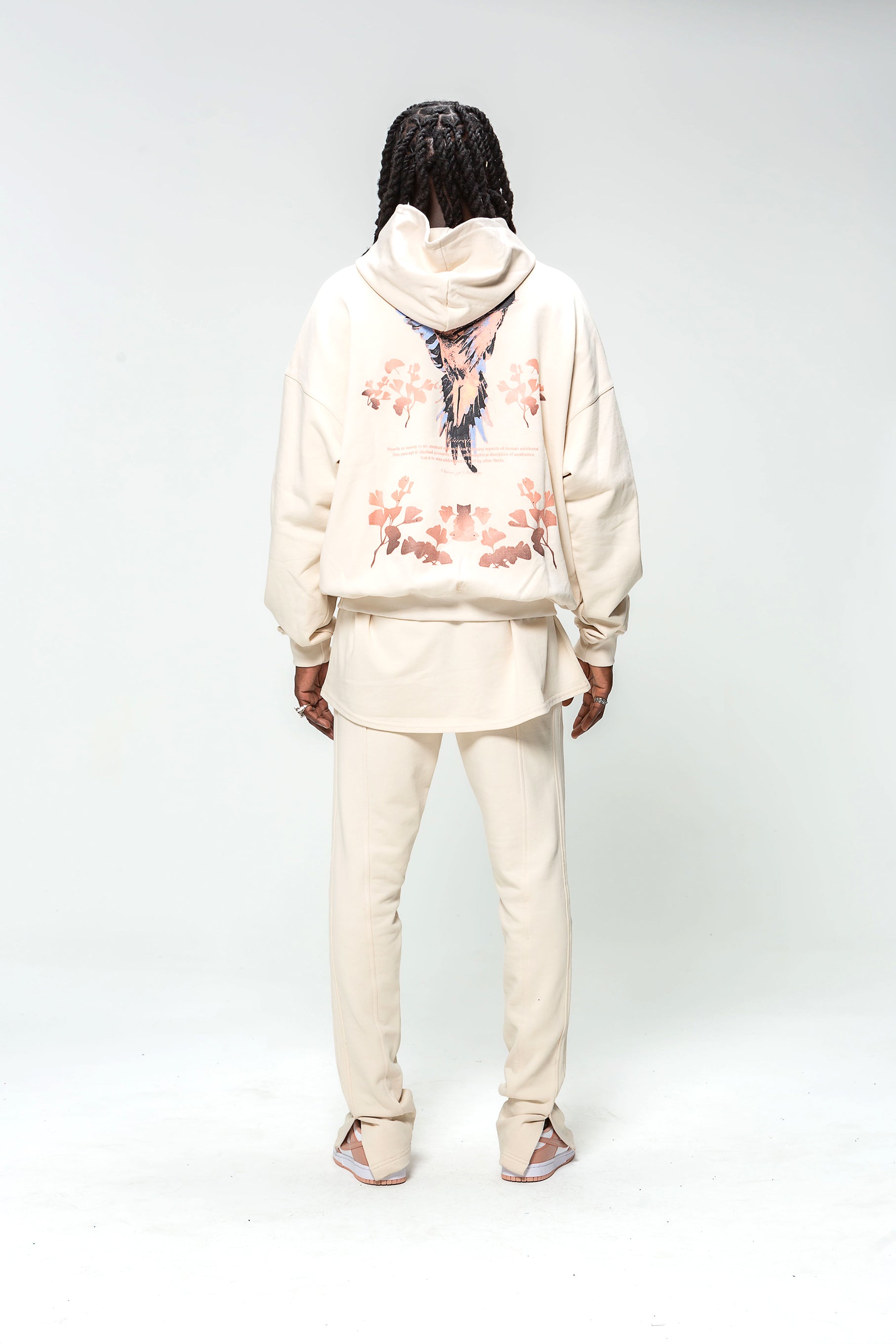 Hooded Sweatshirt Beige Bird