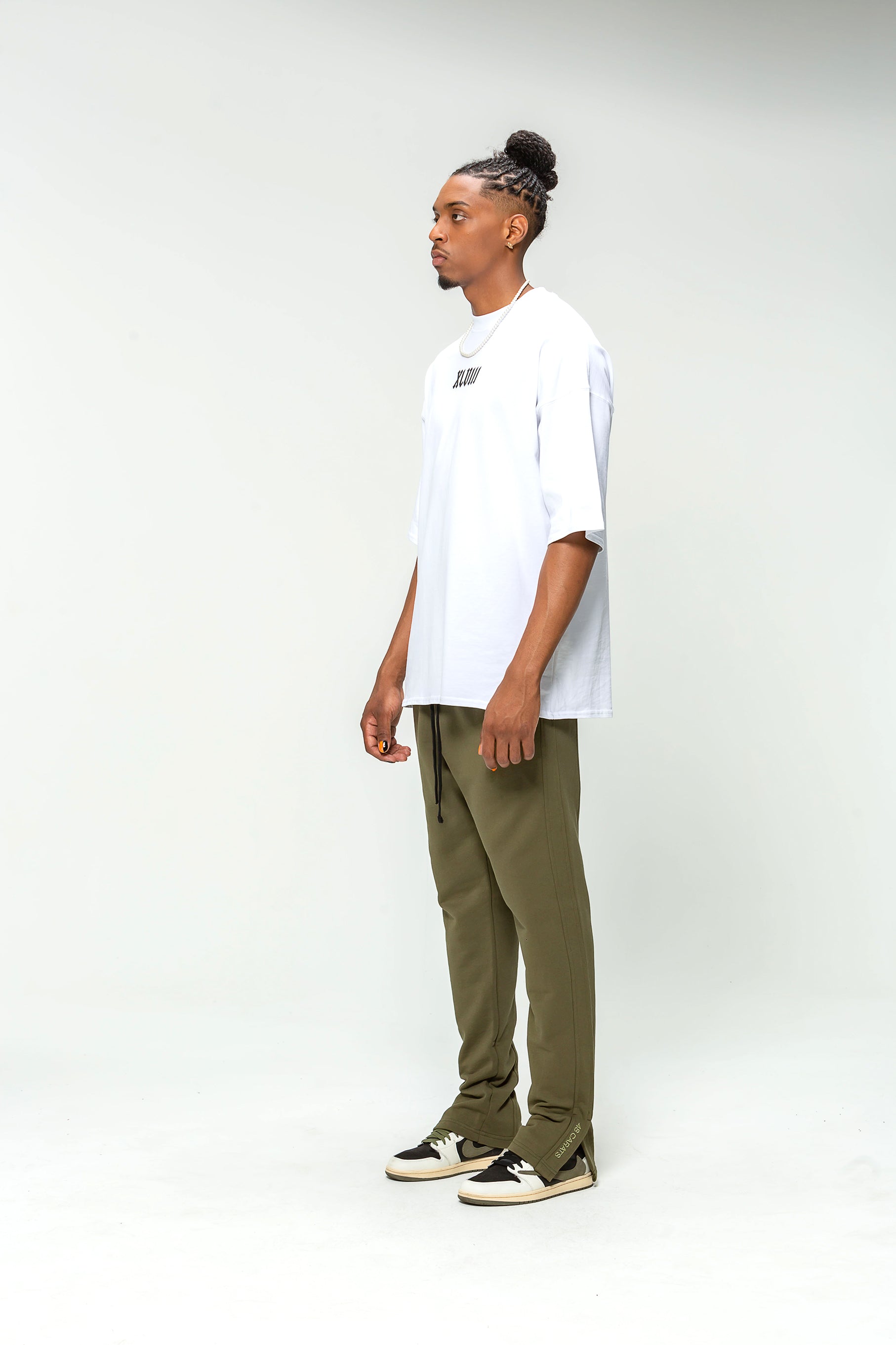 Oversized White 48 Karat Roman Script T-Shirt