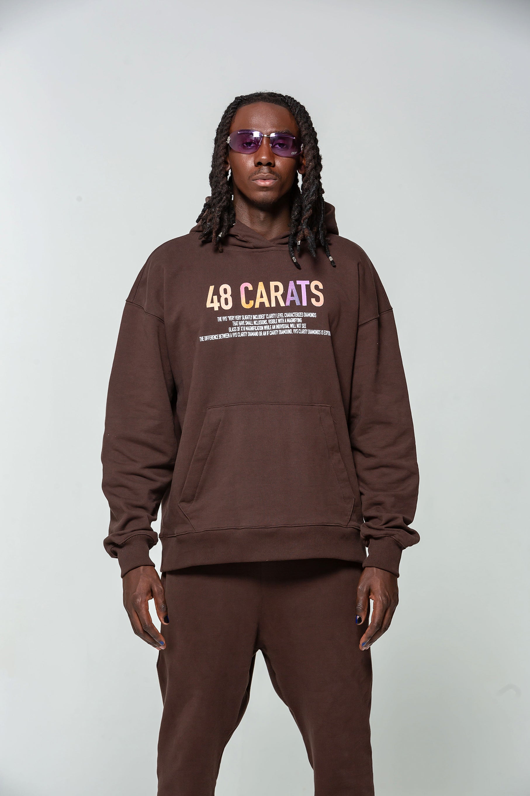 Sweat Capuche Marron VVS