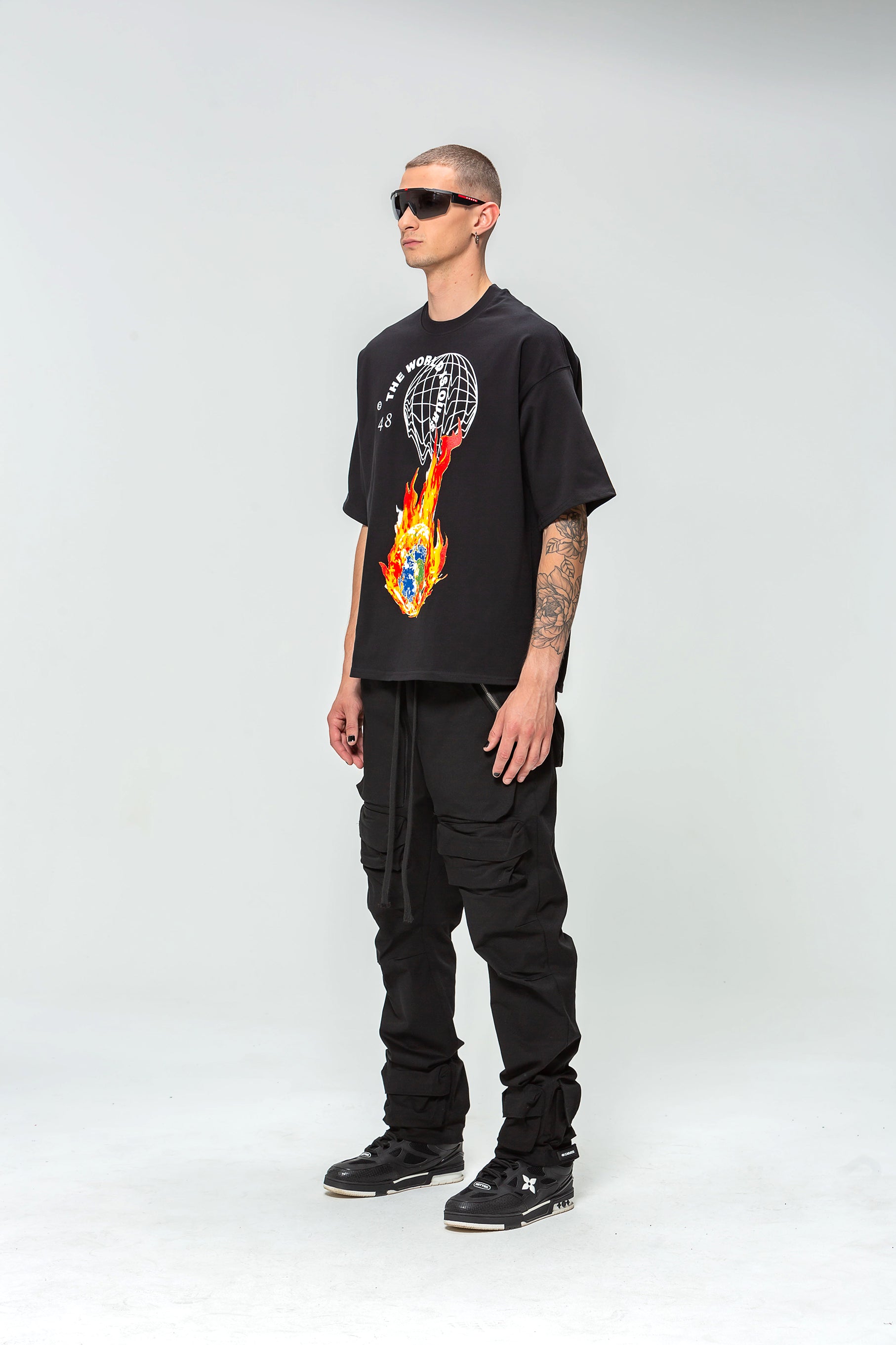 Oversized Black 48 Carats Fire Earth T-shirt