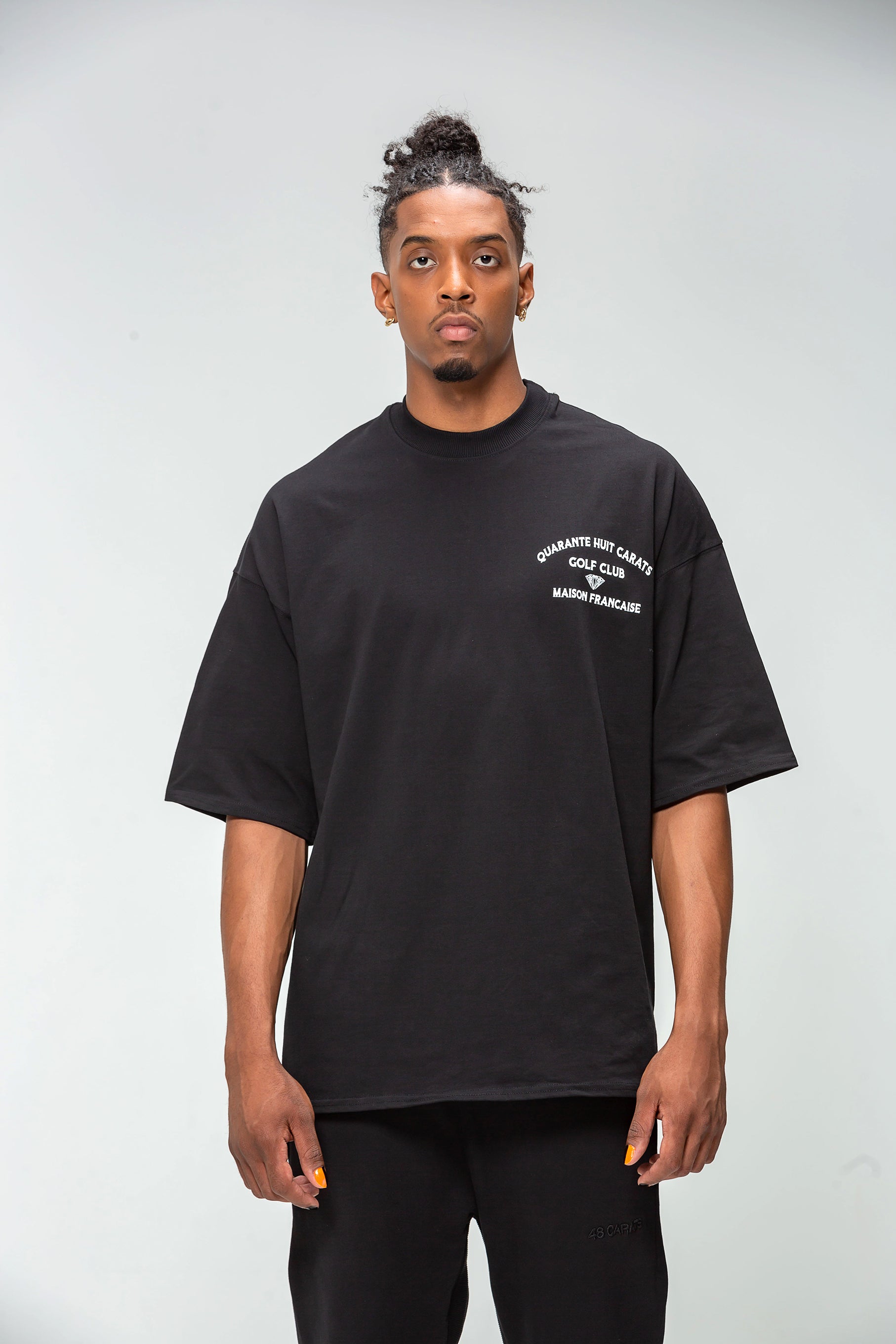 T-shirt Oversize Noir 48 Carats - Élégance Golf Club
