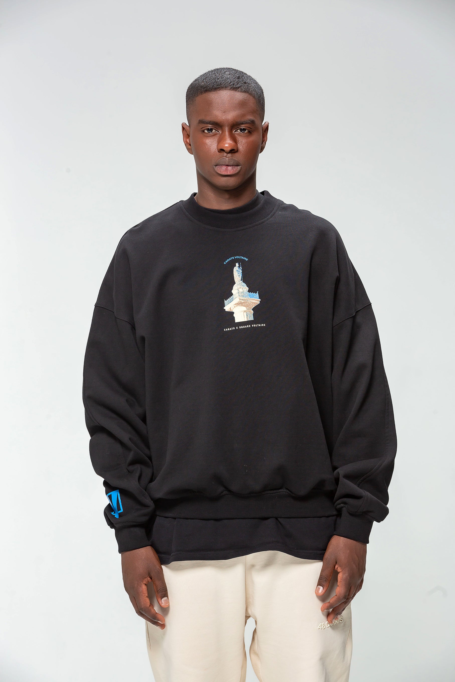 Sweatshirt Collar Black x CARRE VOLTAIRE