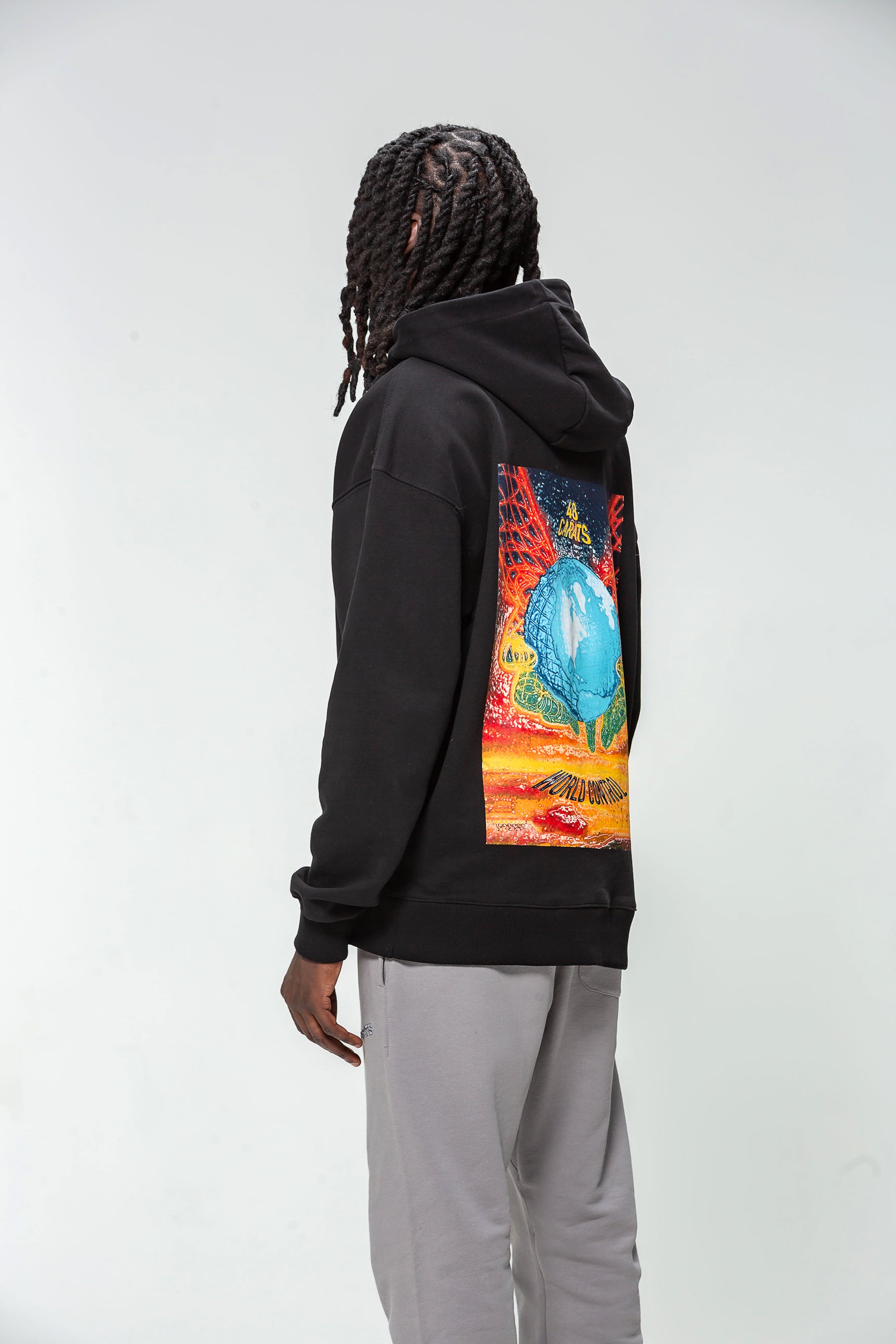 Black World Control Hoodie 